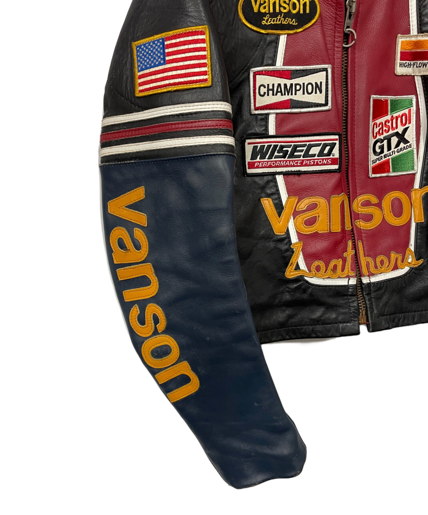 vanson レザージャケット サイズ40 中古・古着通販】VANSON (バンソン) レザージャケット マルチカラー