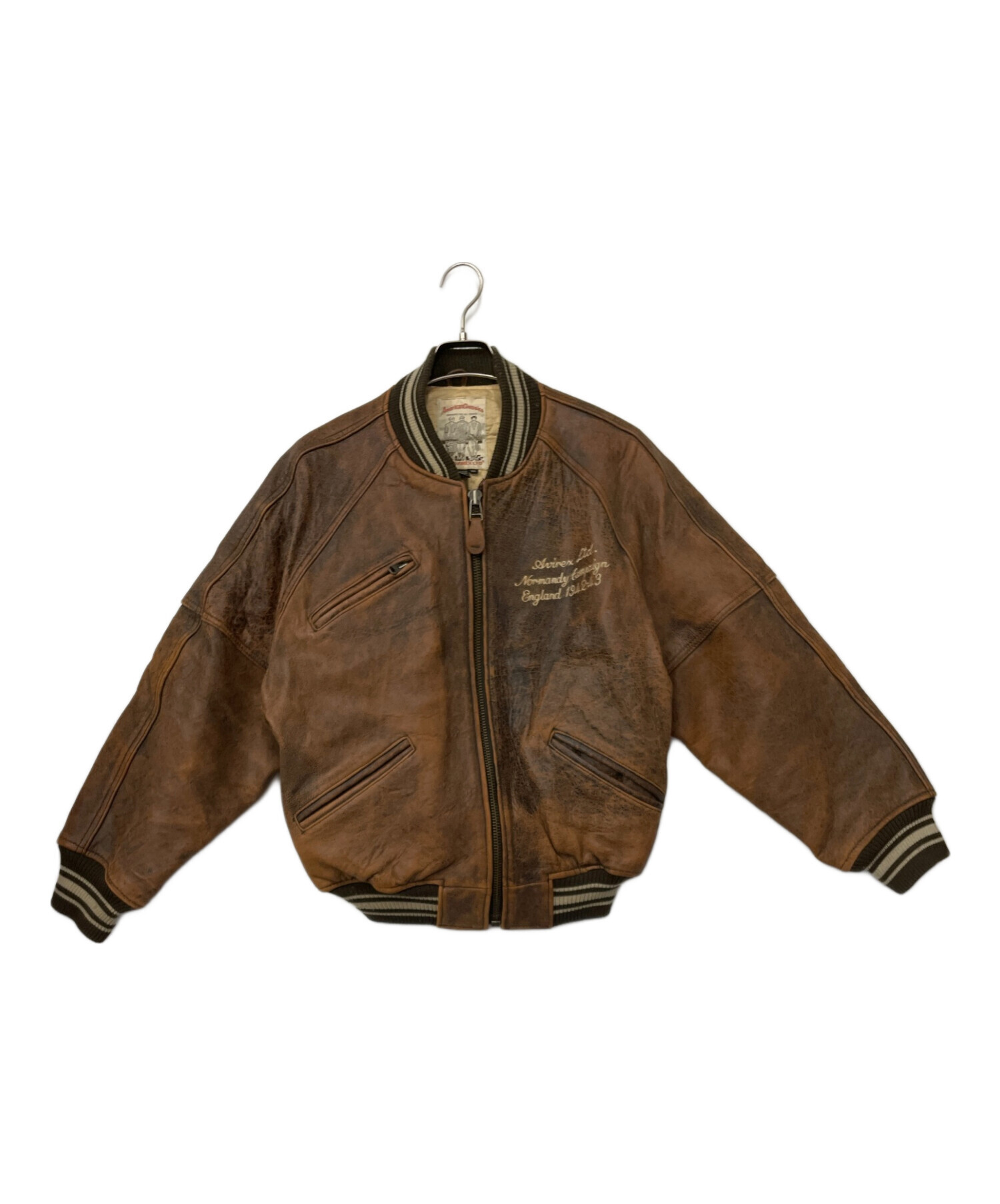 AVIREX アヴィレックス　レザージャケット　ブラウン　Mサイズ 中古・古着通販】AVIREX (アヴィレックス) レザージャケット ブラウン