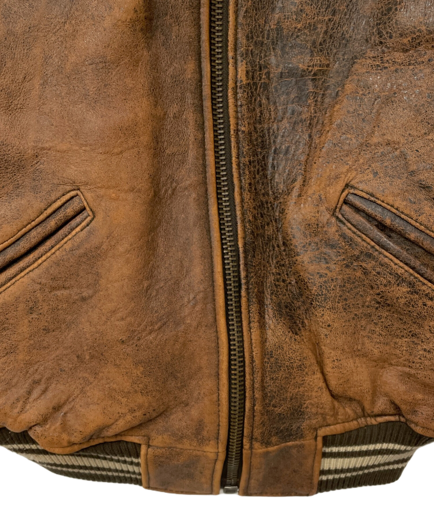 中古・古着通販】AVIREX (アヴィレックス) レザージャケット ブラウン