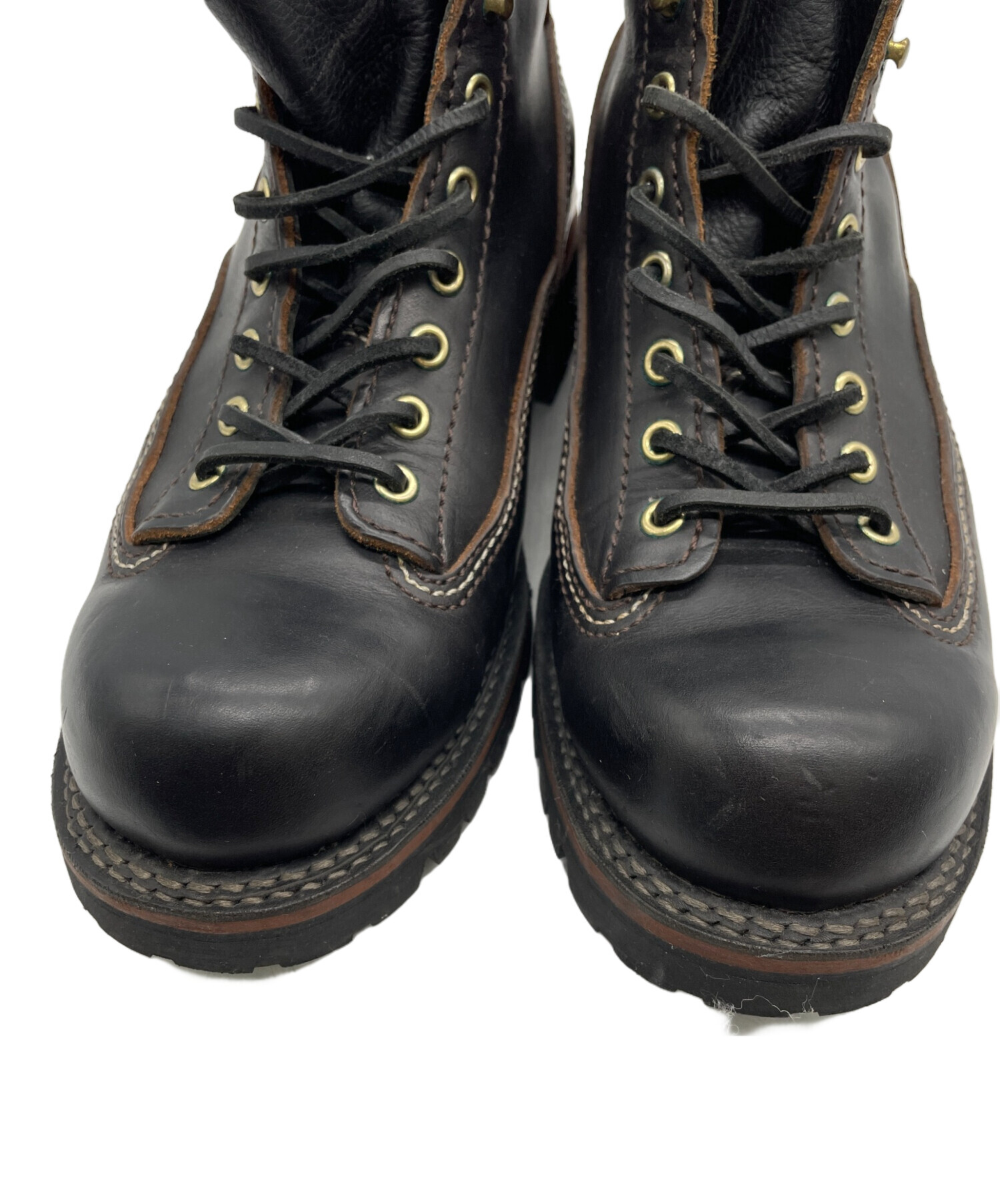 梅虎様　LONE WOLF ロガーブーツ US9　ブラック 中古・古着通販】LONE WOLF BOOTS (ロンウルフブーツ) ロガーブーツ