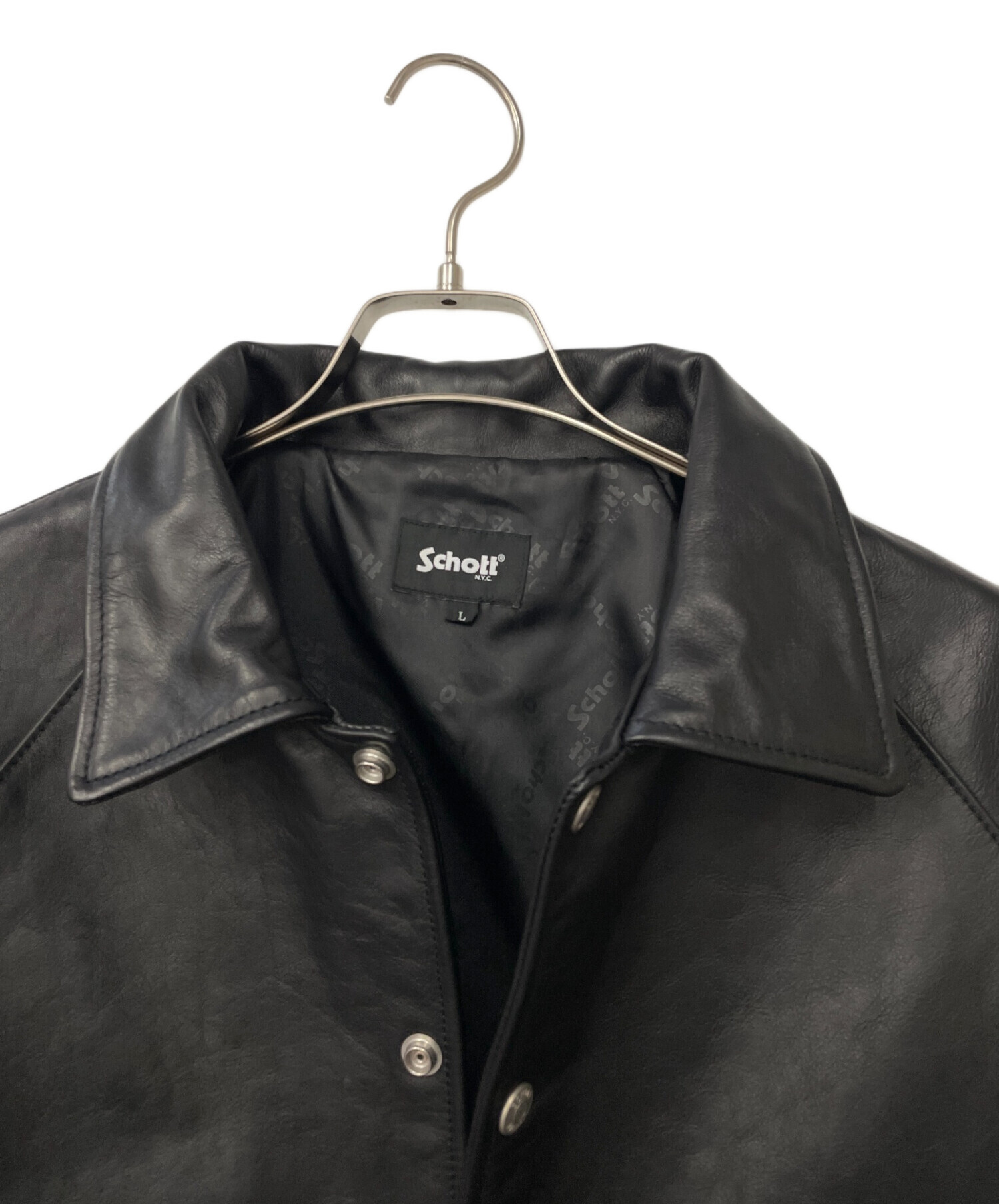 中古・古着通販】Schott (ショット) レザーコーチジャケット ブラック