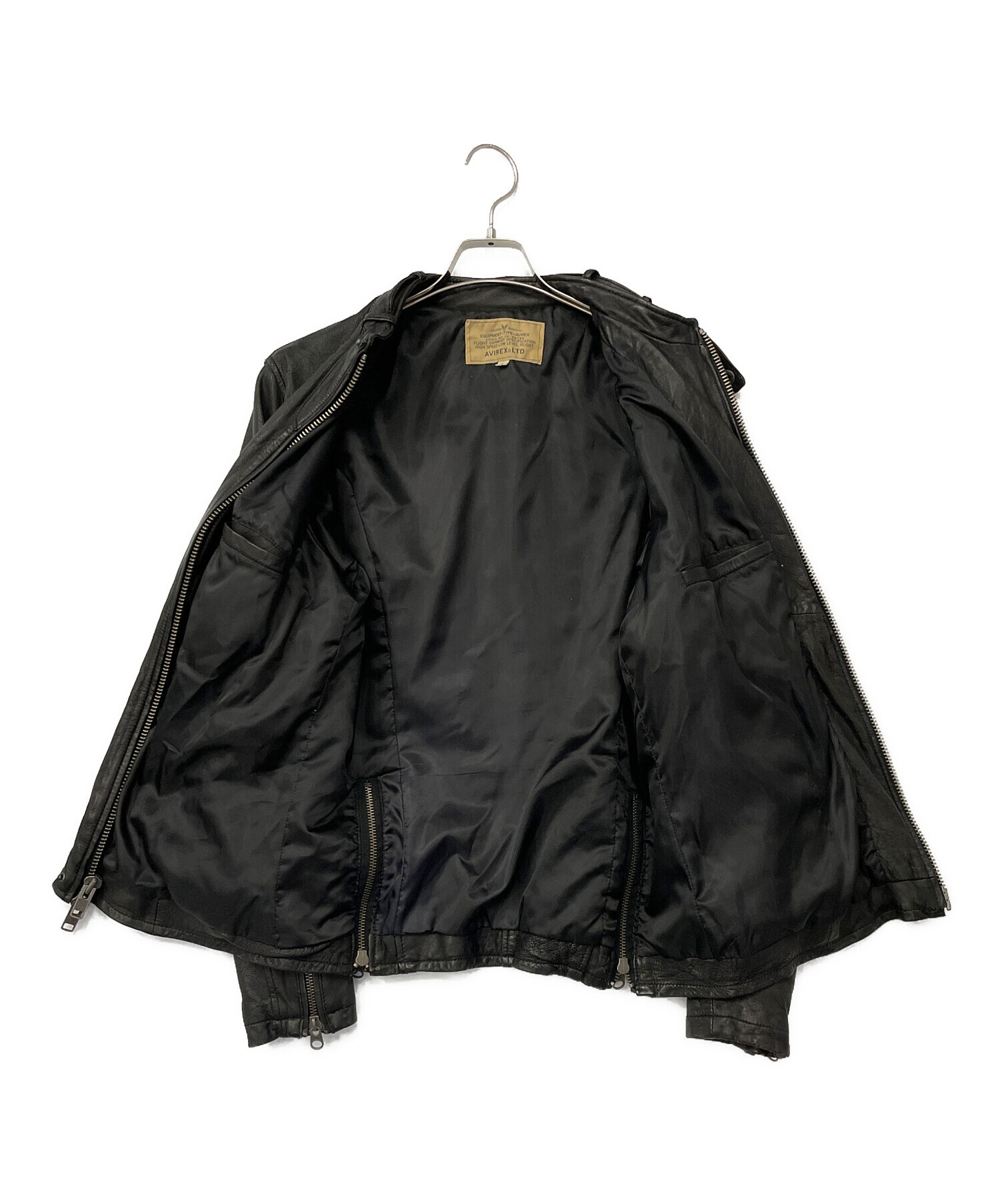 AVIREX ブラックレザージャケット Lサイズ AVIREX レザージャケット L 