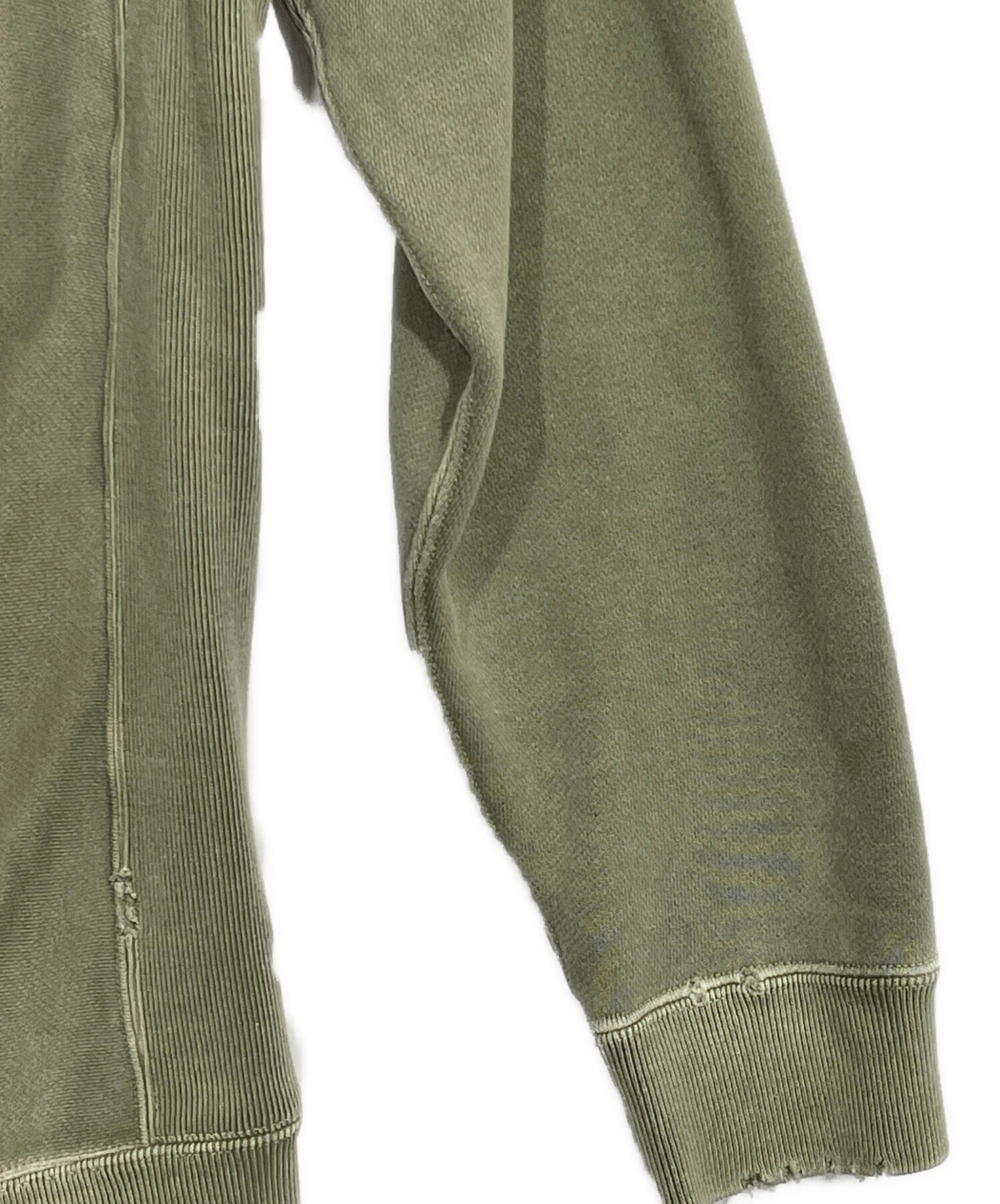 Ron Herman スウェット　オリーブ 中古・古着通販】Ron Herman (ロンハーマン) ダメージ加工スウェット