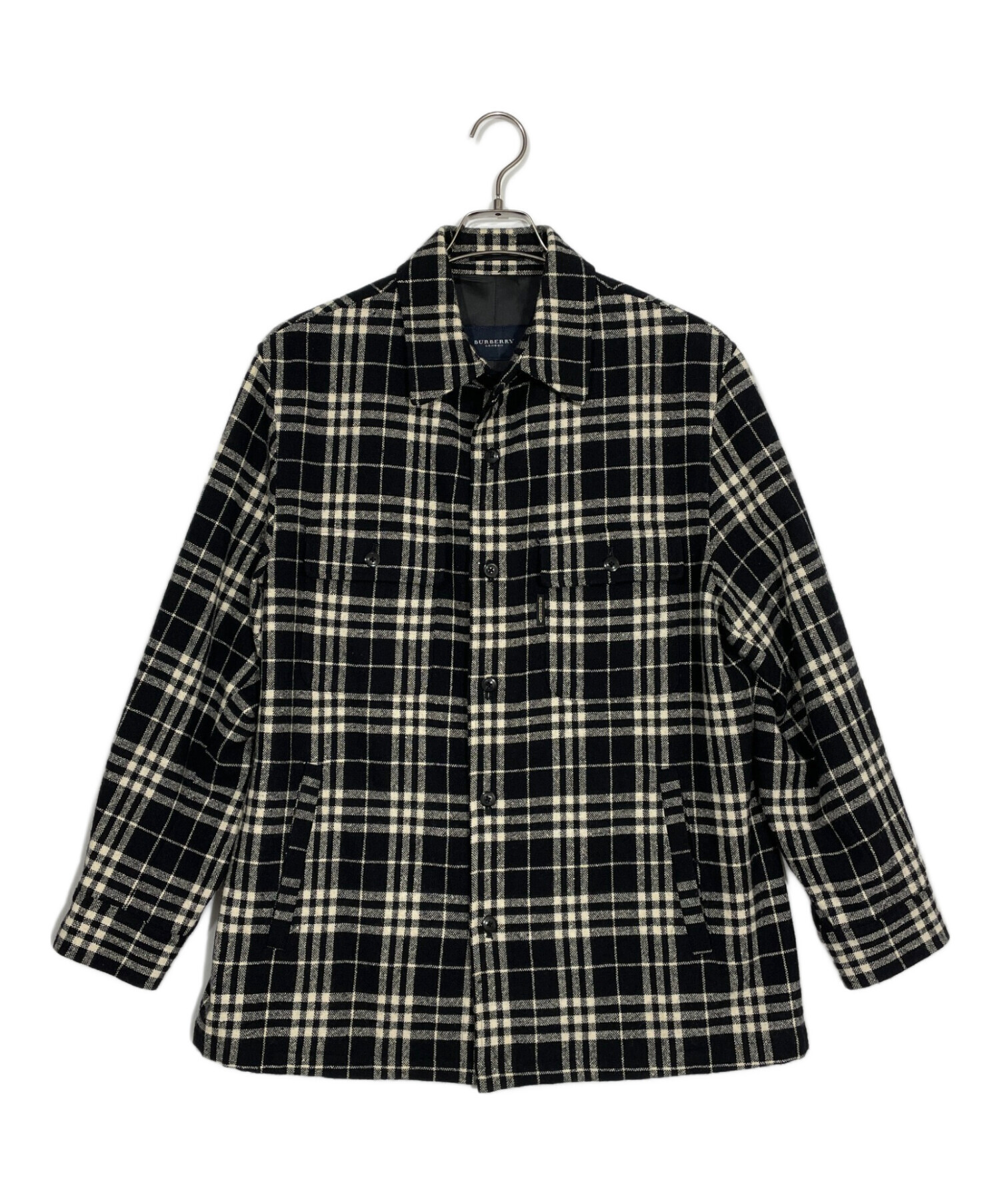 中古・古着通販】BURBERRY (バーバリー) シャツジャケット ブラック 