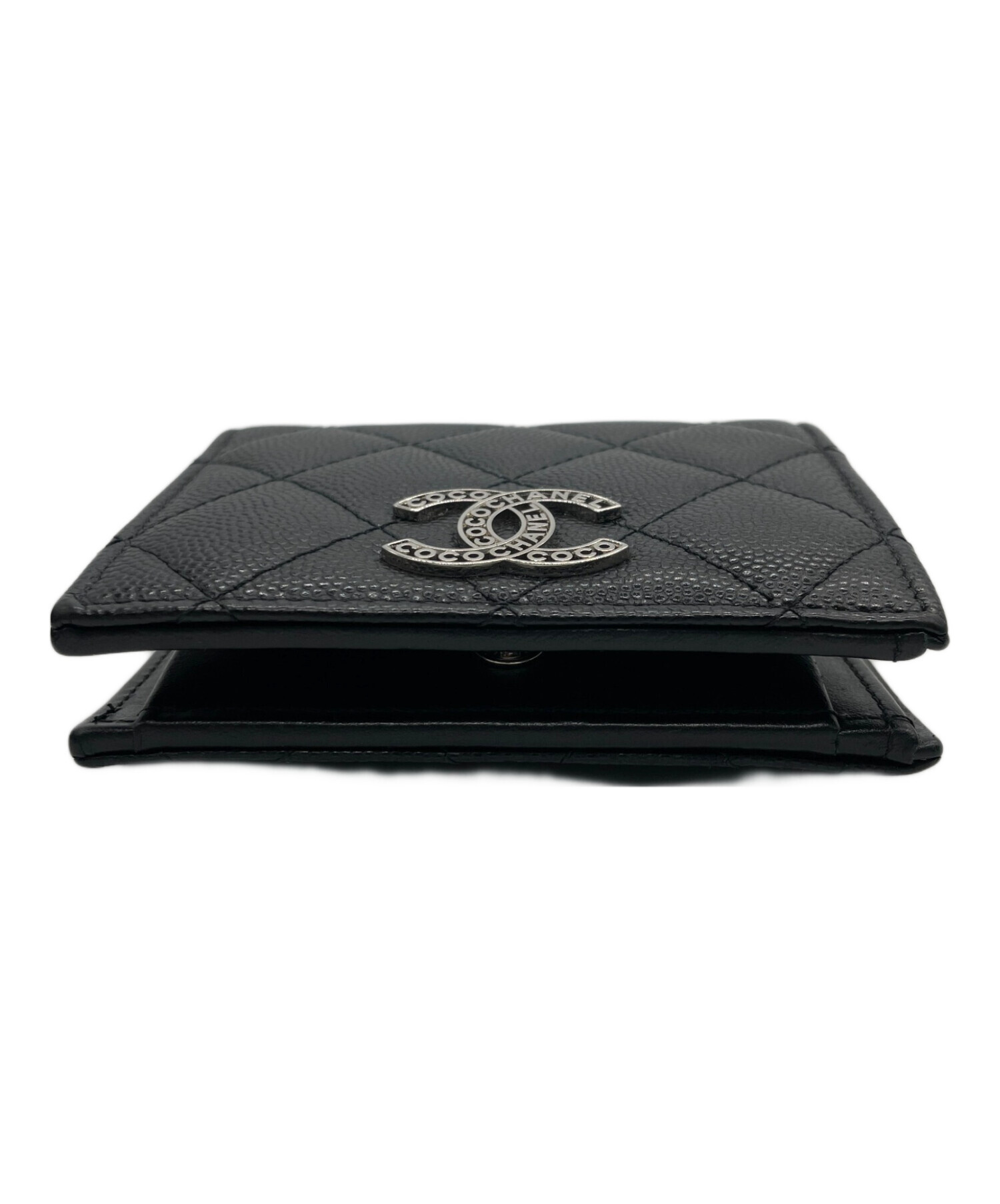 中古・古着通販】CHANEL (シャネル) 2つ折り財布 ブラック｜ブランド