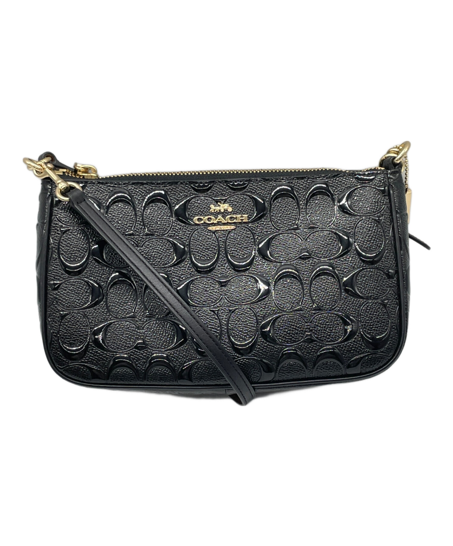 COACH コーチ ショルダーバッグ - 黒(総柄) 【古着】【中古】 中古・古着通販】COACH (コーチ) クロスボディ・ブロックド