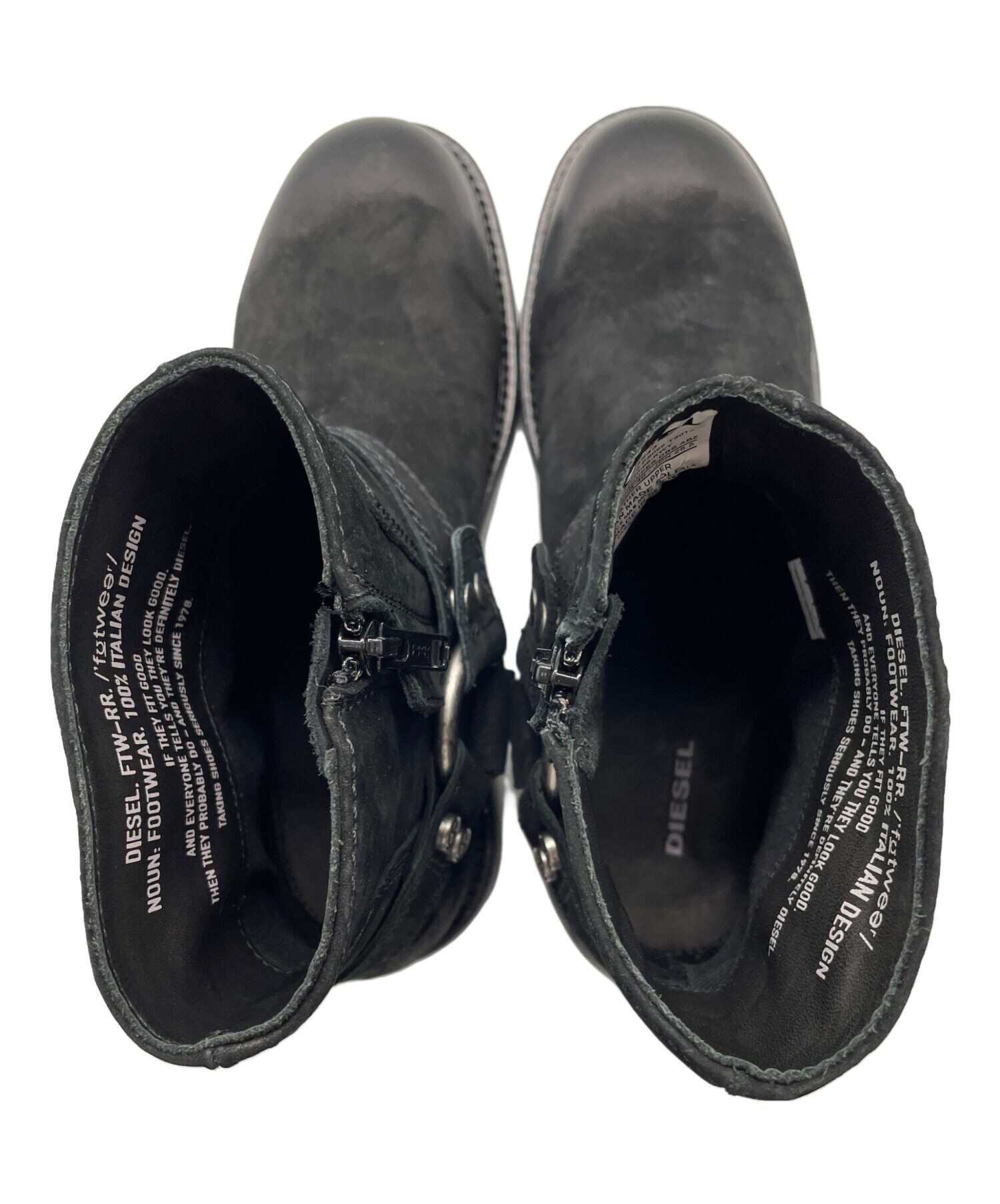 DIESEL エンジニアブーツ ブラック レザー サイズ28.5cm 中古・古着通販】DIESEL (ディーゼル) エンジニアブーツ ブラック