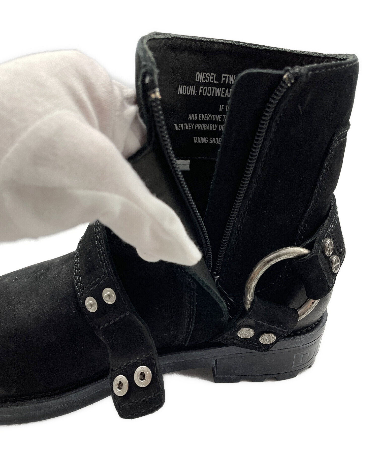 中古・古着通販】DIESEL (ディーゼル) エンジニアブーツ ブラック