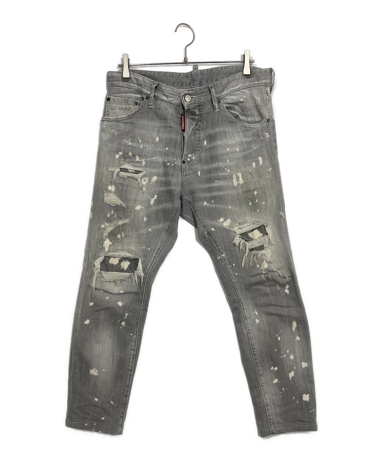 DSQUARED2 グレー デニムパンツ ダメージ加工44 新品未使用 中古・古着通販】DSQUARED2 (ディースクエアード) ダメージ加工デニム