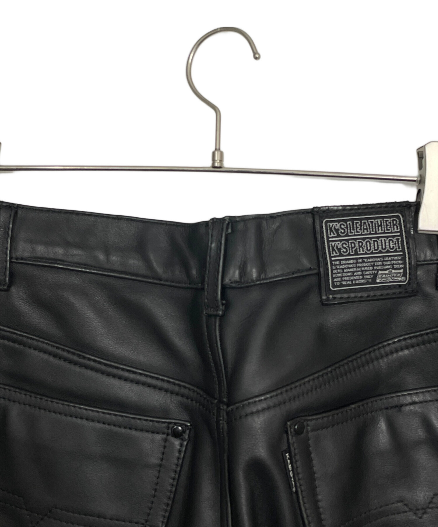 KADOYA レザーパンツ ＬＬ　中古 中古・古着通販】KADOYA (カドヤ) レザーパンツ ブラック サイズ:36