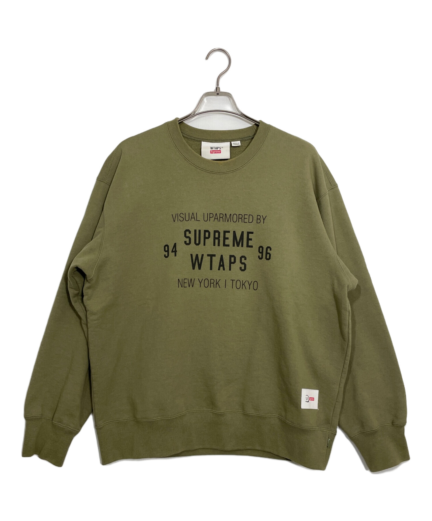 WTAPS Supreme オリーブ スウェット MEDIUM 中古・古着通販】WTAPS (ダブルタップス) Supreme (シュプリーム