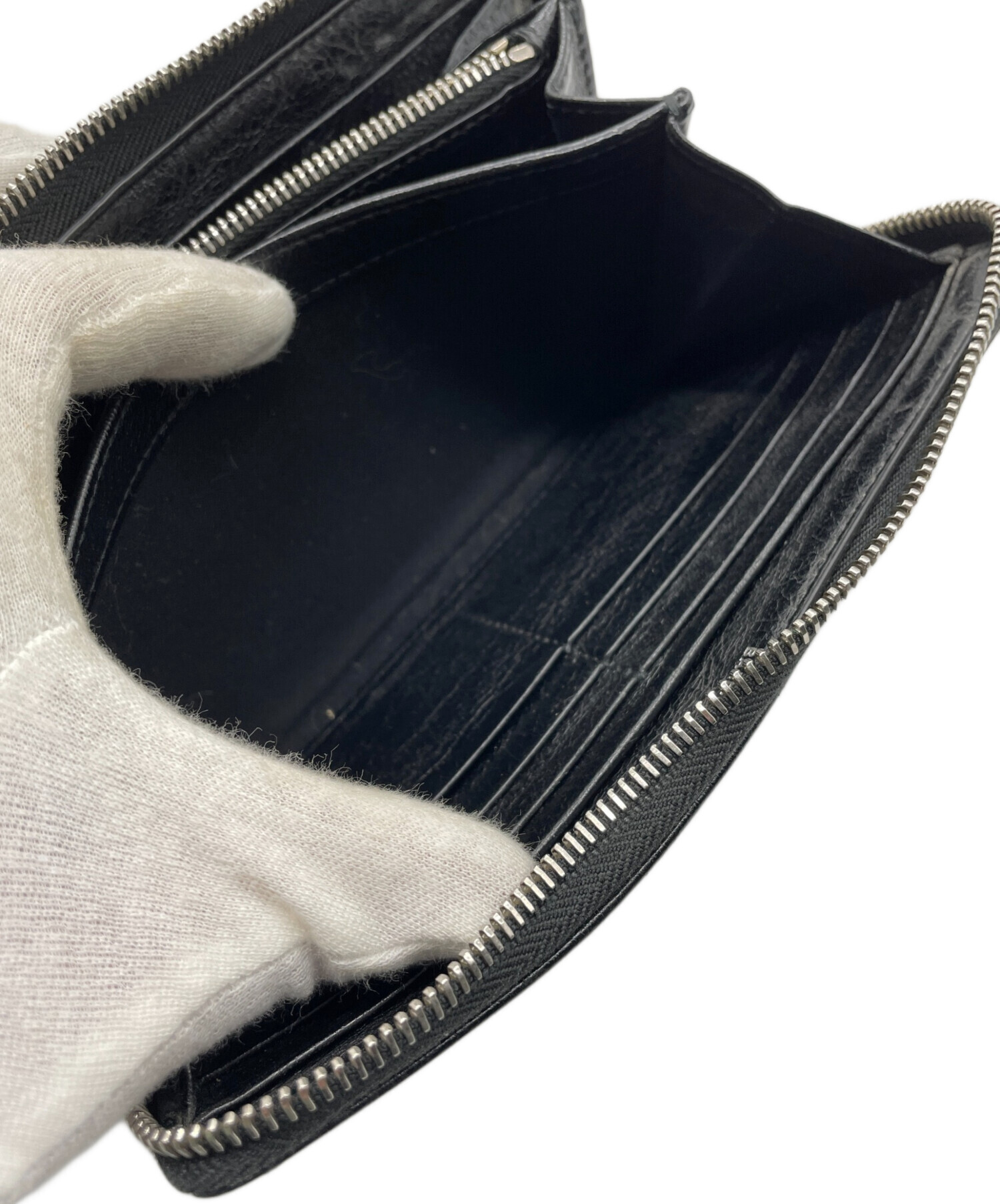 バレンシアガ エブリデイ 555709 ブラック 長財布 ユニセックス 送料無料 【中古】【あす楽】 BALENCIAGA（バレンシアガ） 長財布 エブリデイ レザー 555709
