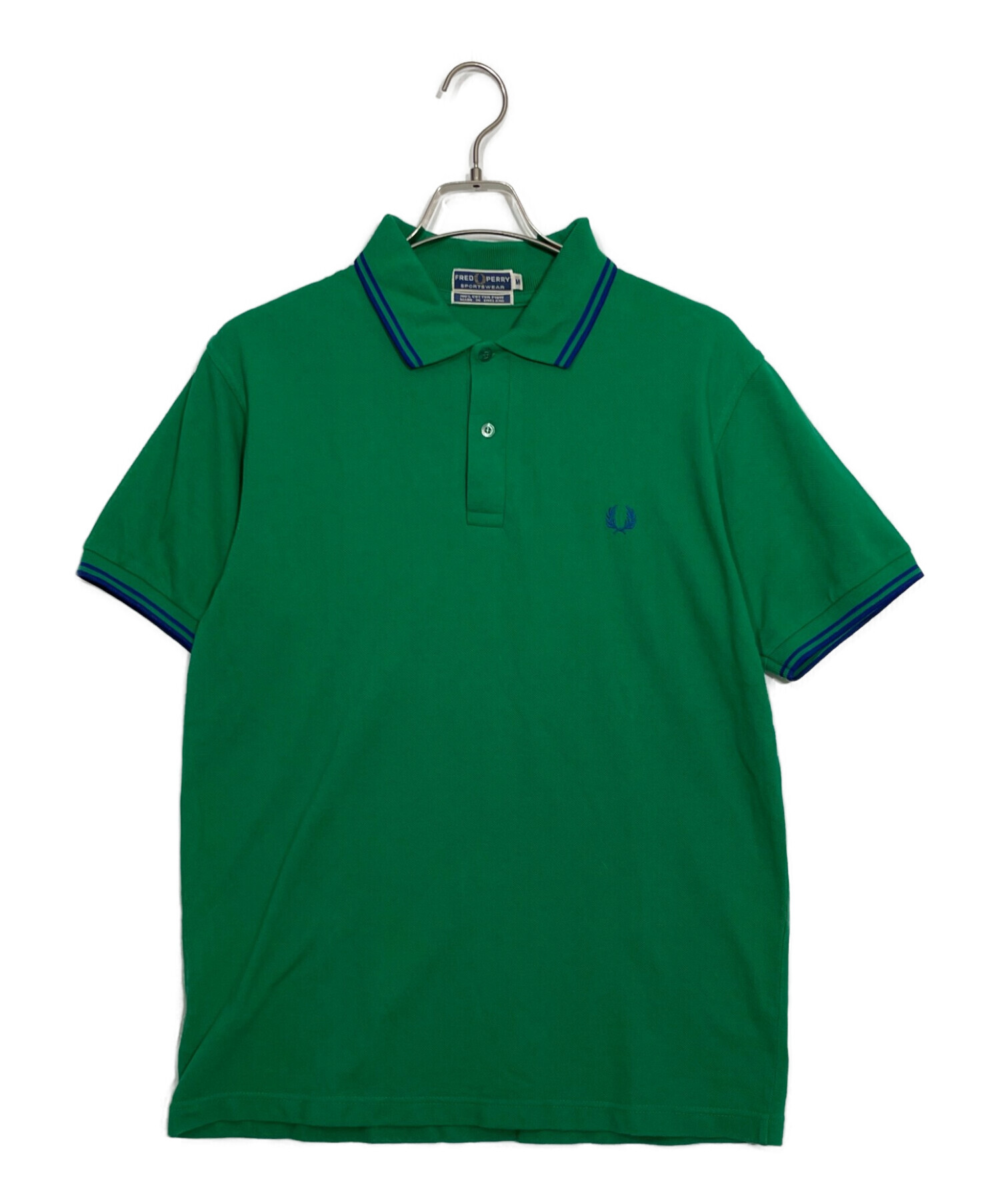 【美品】FRED PERRY ポロシャツ 刺繍ロゴ 緑 M. 中古・古着通販】FRED PERRY (フレッドペリー) ポロシャツ グリーン
