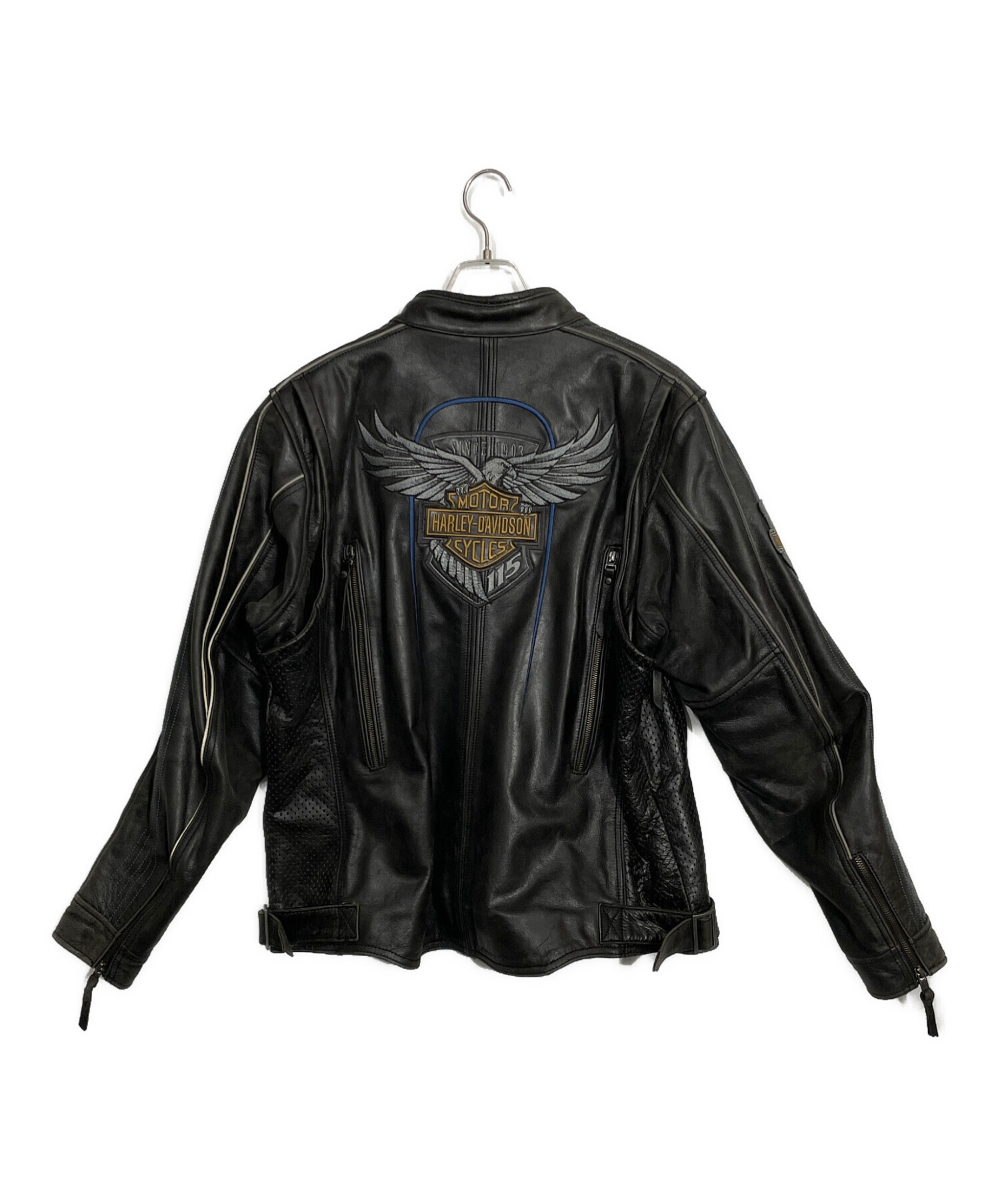 Harley ハーレー ブラックレザージャケット 中古・古着通販】HARLEY-DAVIDSON (ハーレーダビッドソン) レザー