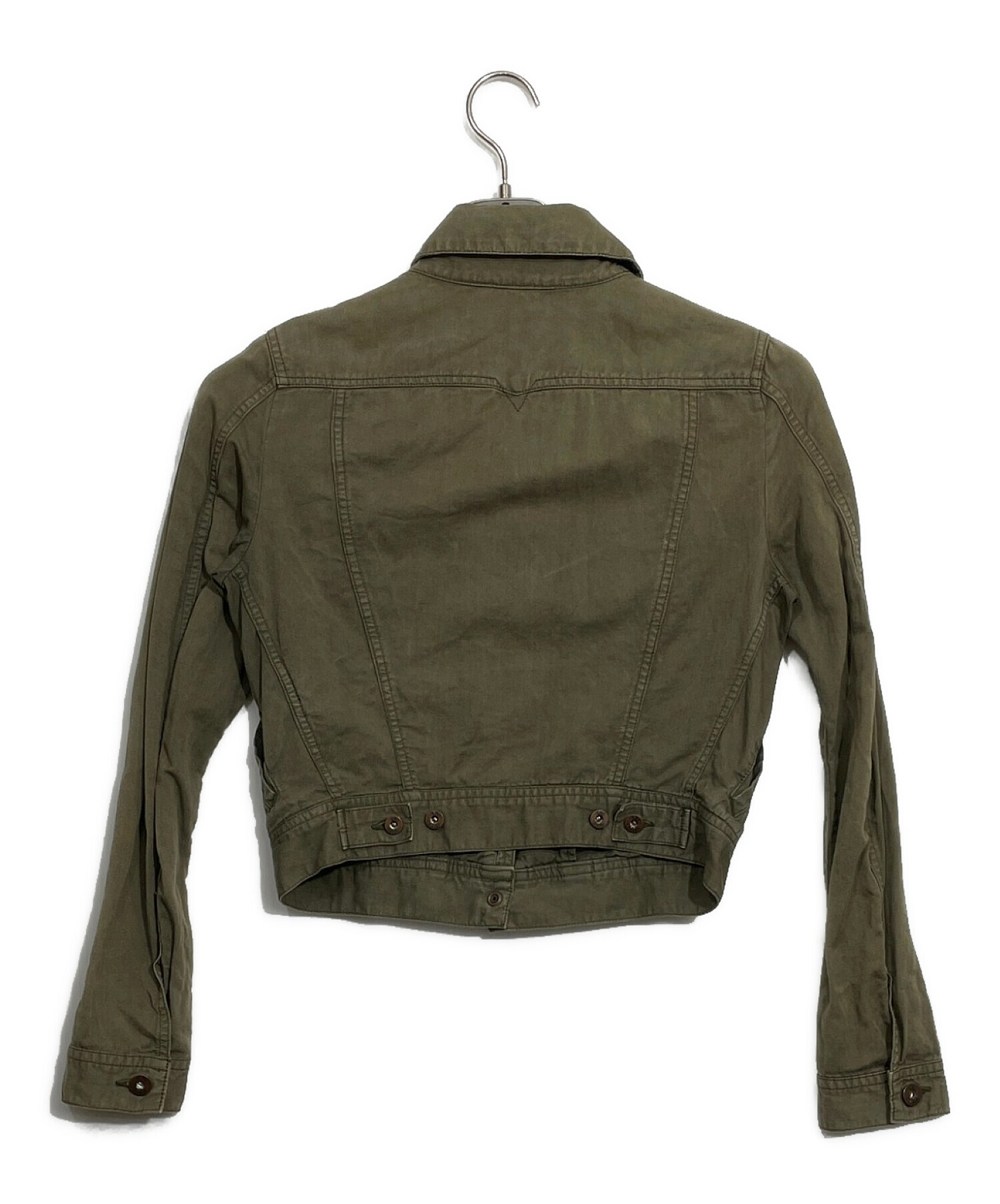 DIESEL シングルライダースジャケット カーキ 中古・古着通販】DIESEL (ディーゼル) ジャケット カーキ サイズ:XS