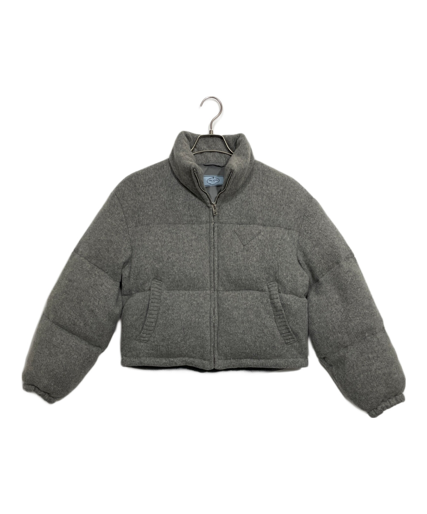 PRADA フード付きダウンジャケット（グレー） 中古・古着通販】PRADA (プラダ) ダウンジャケット サイズ:38
