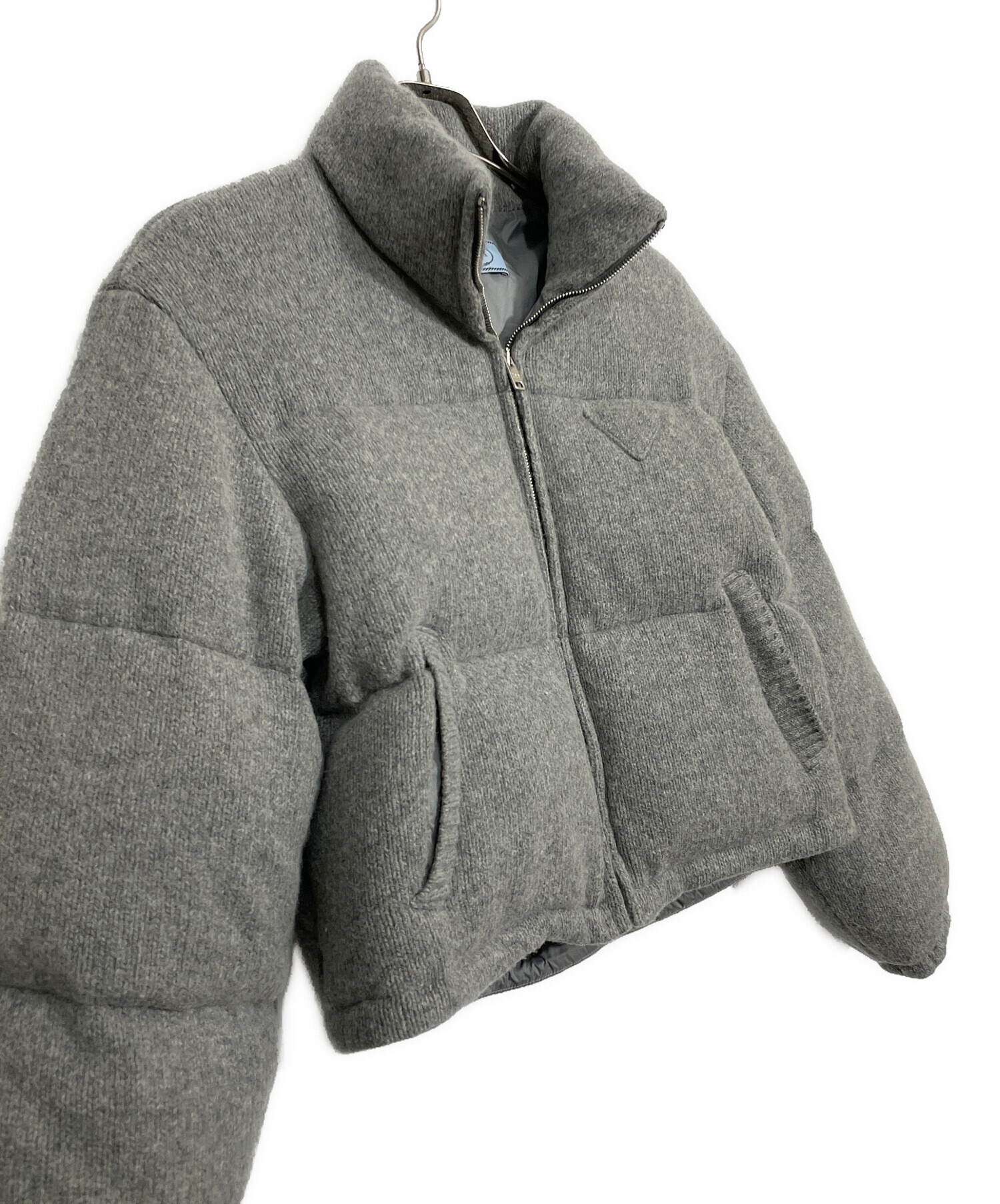 PRADA フード付きダウンジャケット（グレー） 中古・古着通販】PRADA (プラダ) ダウンジャケット サイズ:38