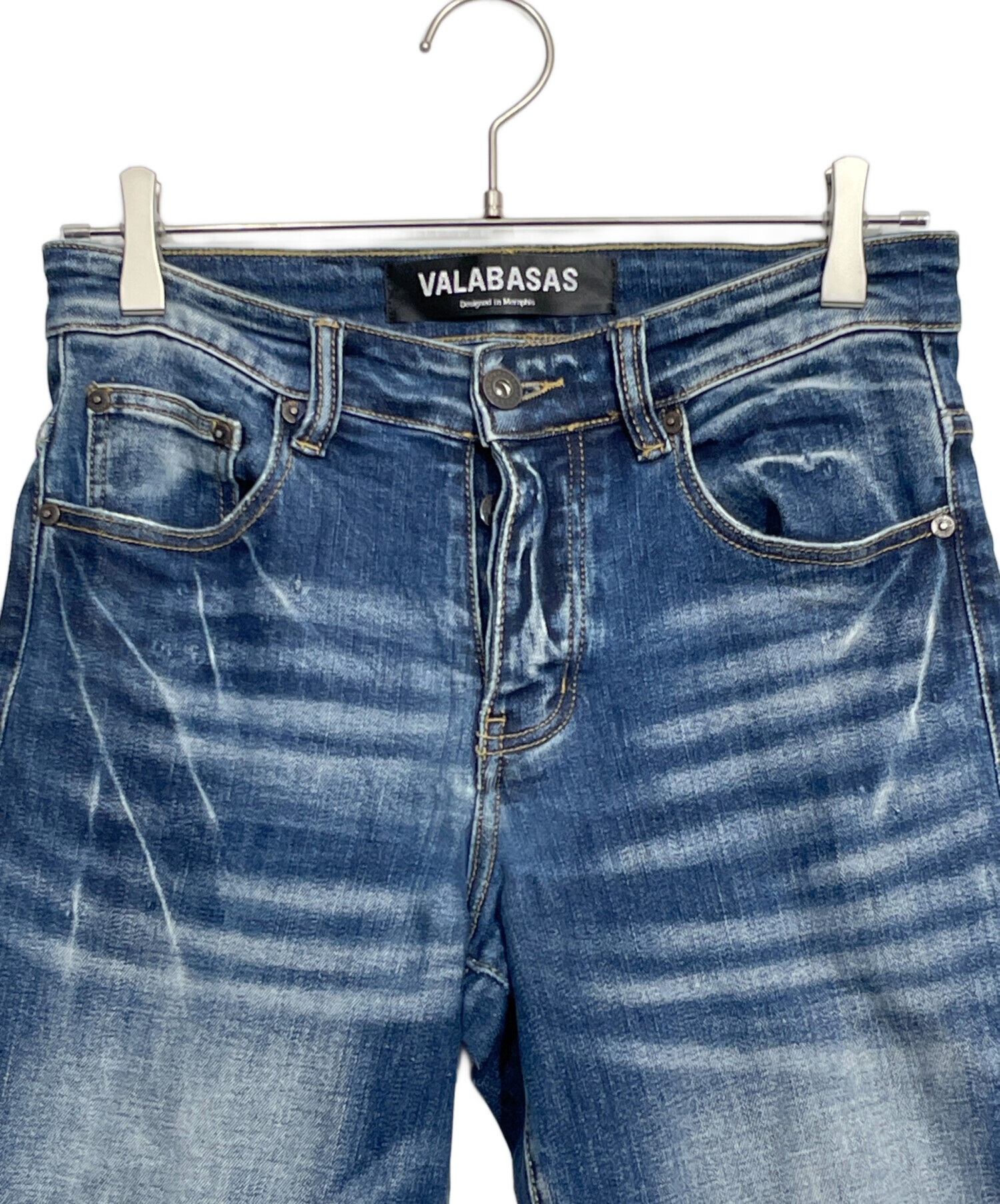中古・古着通販】VALABASAS (バラバサス) フレアデニムパンツ ブルー