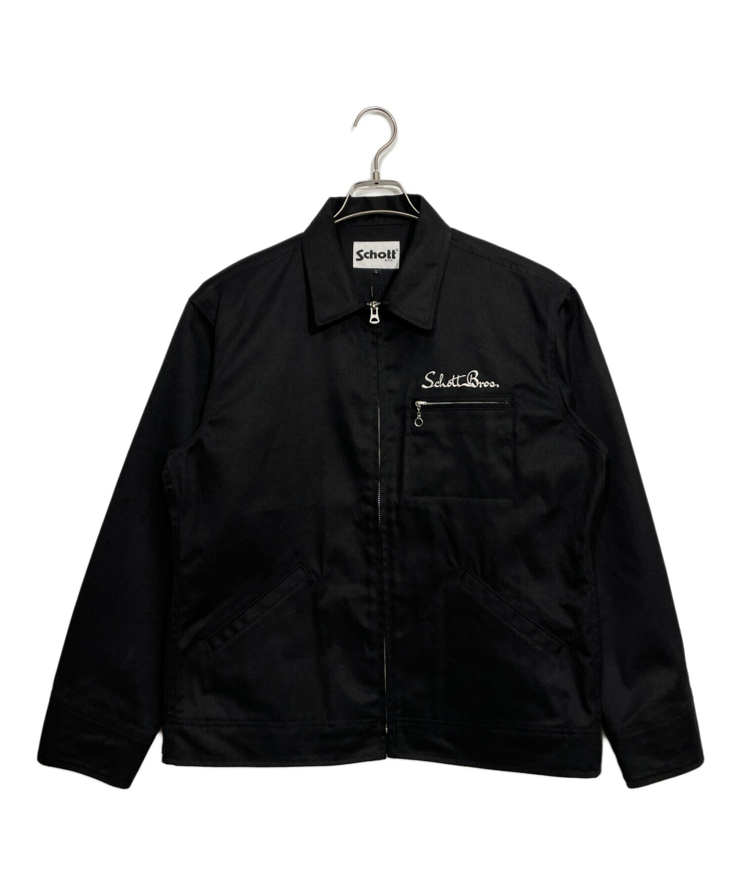 Schott ショット 古着ジップアップワークジャケット 黒 中古・古着通販】Schott (ショット) ワークジャケット ブラック サイズ