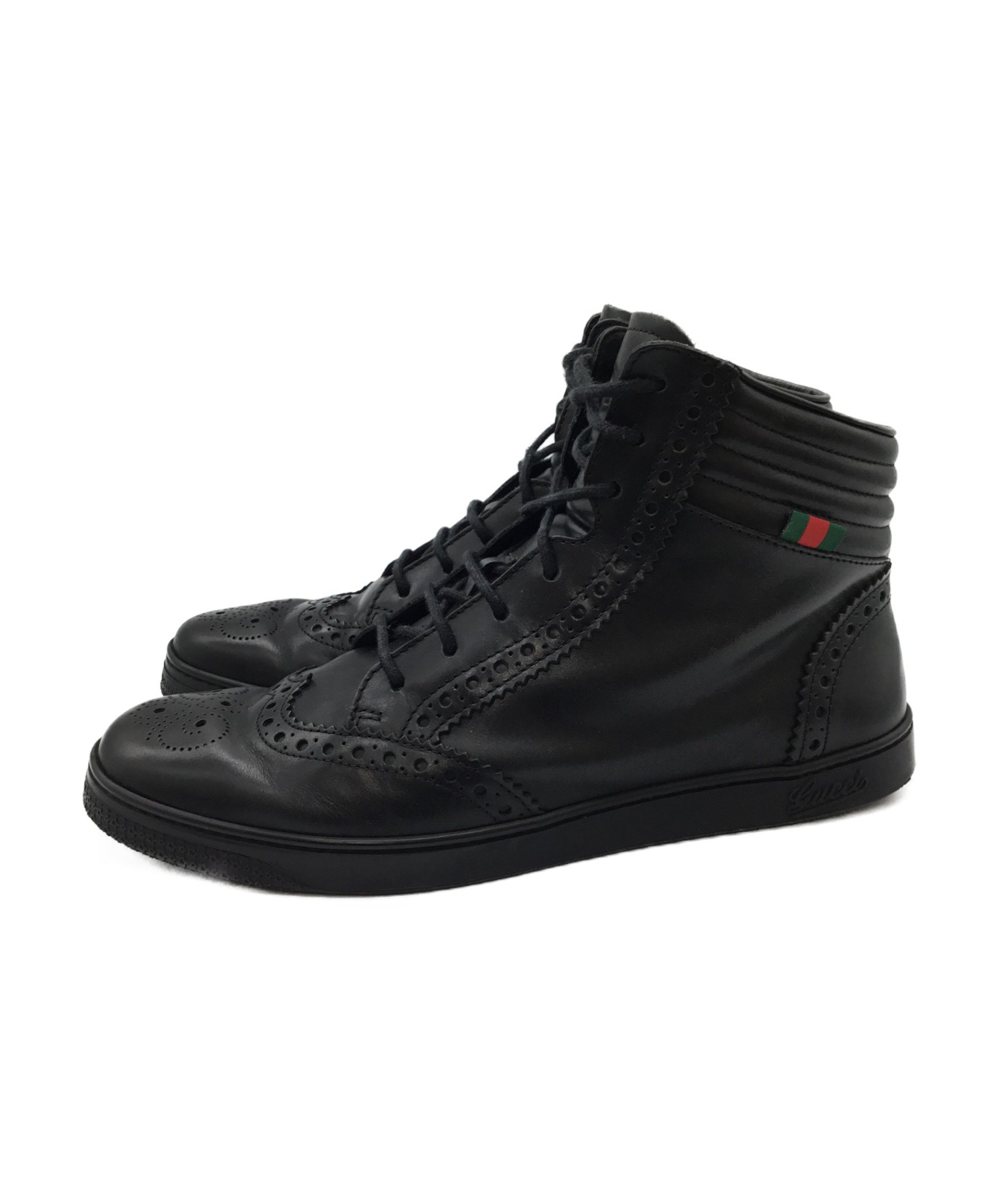中古・古着通販】GUCCI (グッチ) ウィングチップ ハイカット 中古・古着通販】GUCCI (グッチ) ウィングチップ ハイカット