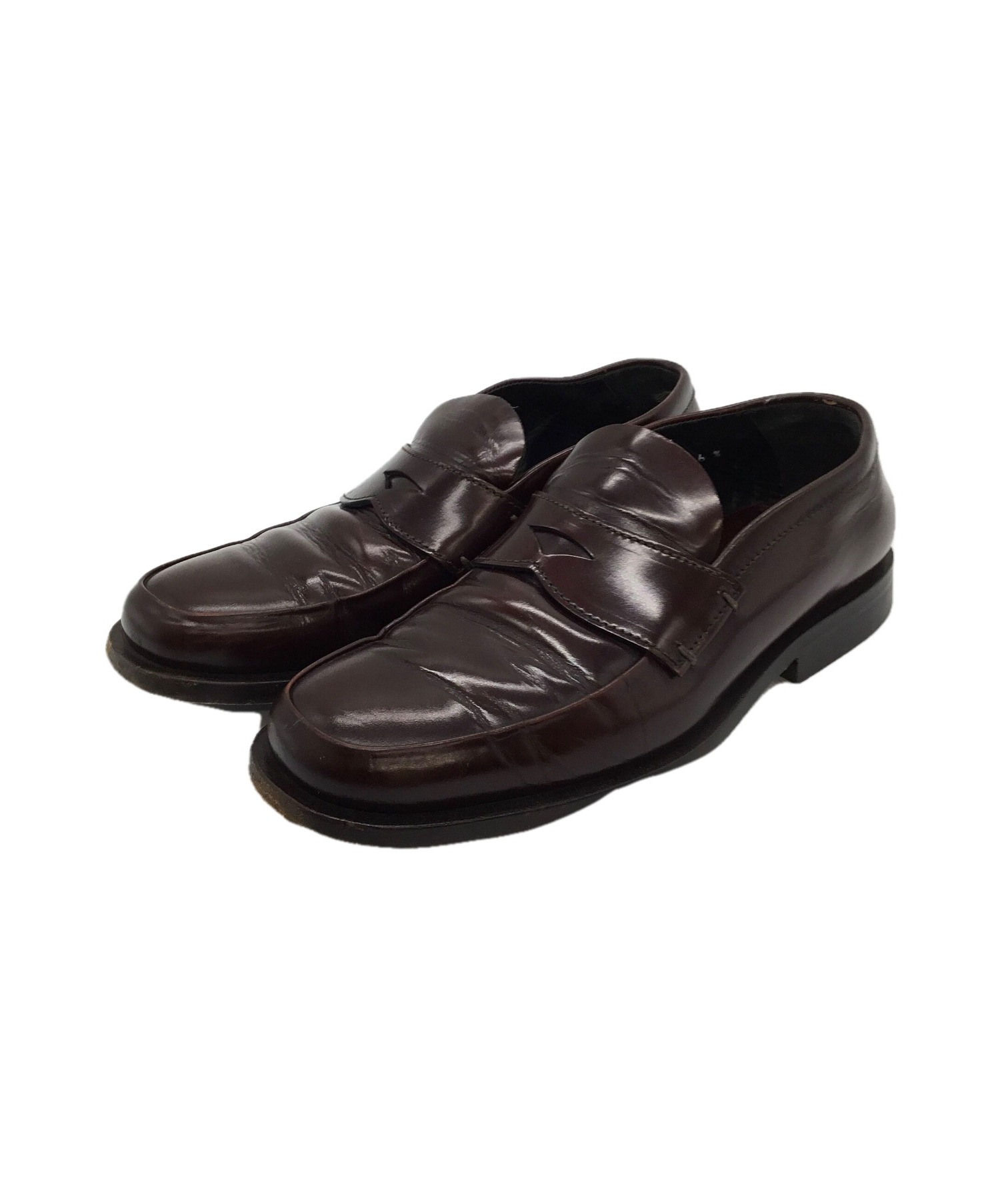 中古・古着通販】PRADA (プラダ) ローファー ブラウン サイズ:6 1/2