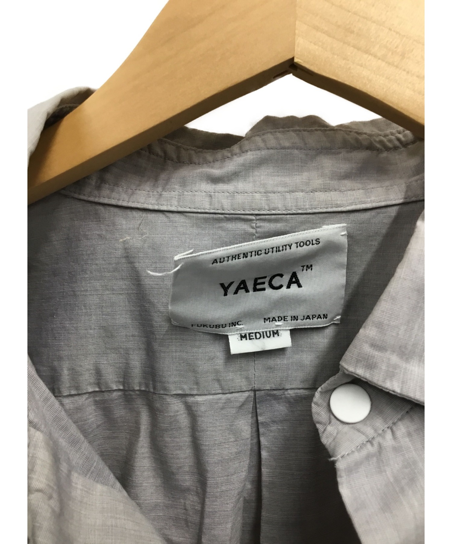 中古・古着通販】YAECA (ヤエカ) シャツ グレー サイズ:M｜ブランド
