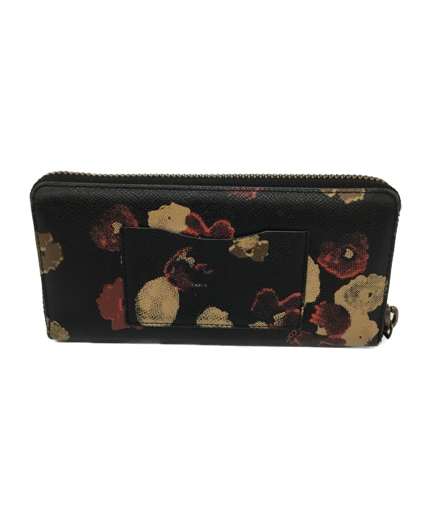 中古・古着通販】COACH (コーチ) 長財布 ブラック フローラル プリント 