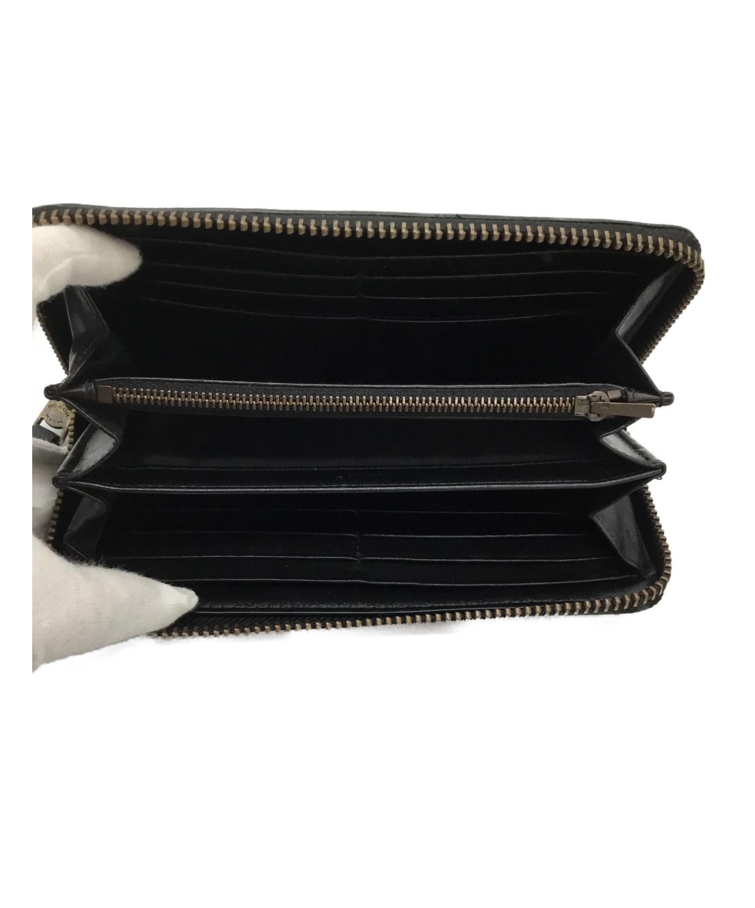 中古・古着通販】COACH (コーチ) 長財布 ブラック フローラル プリント 
