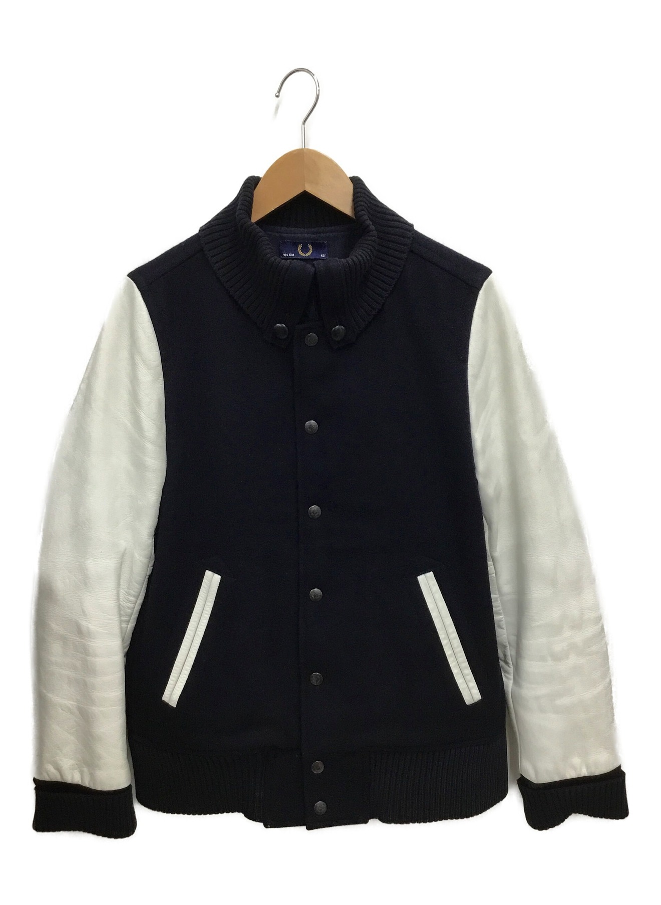 中古・古着通販】FRED PERRY (フレッドペリー) スタジャン ネイビー 