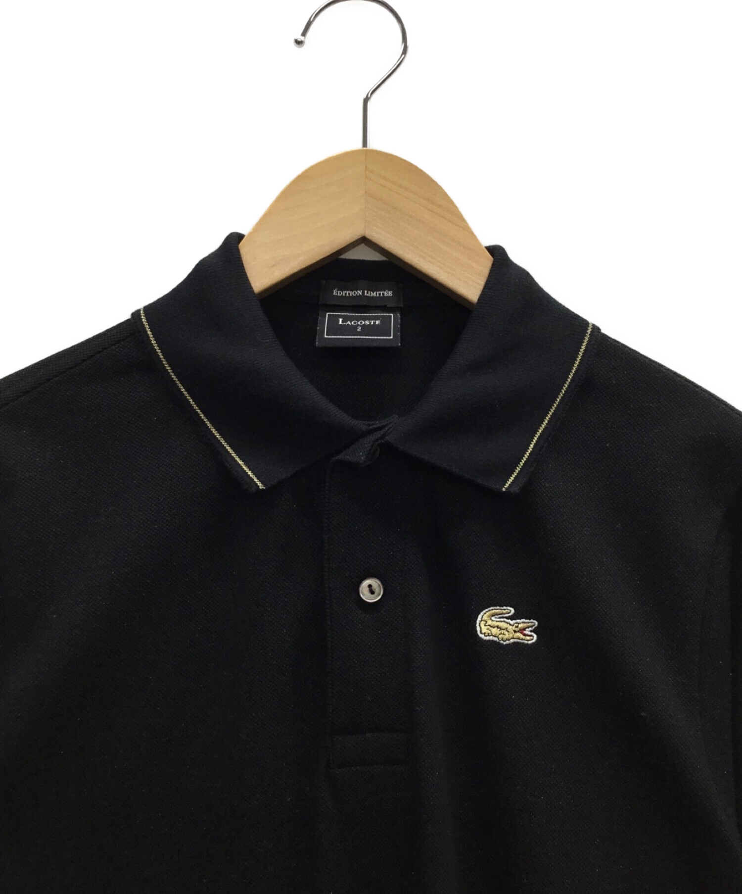中古・古着通販】LACOSTE (ラコステ) ポロシャツ ブラック サイズ:2 