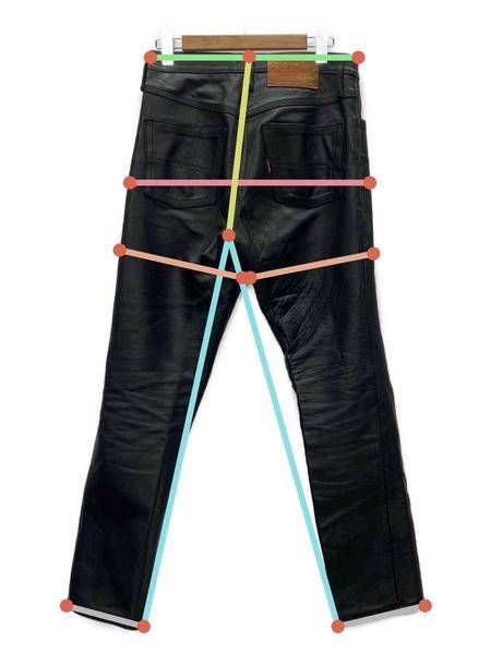 AERO LEATHER☆馬革レザーパンツw33☆本革エアロレザー黒☆メンズ