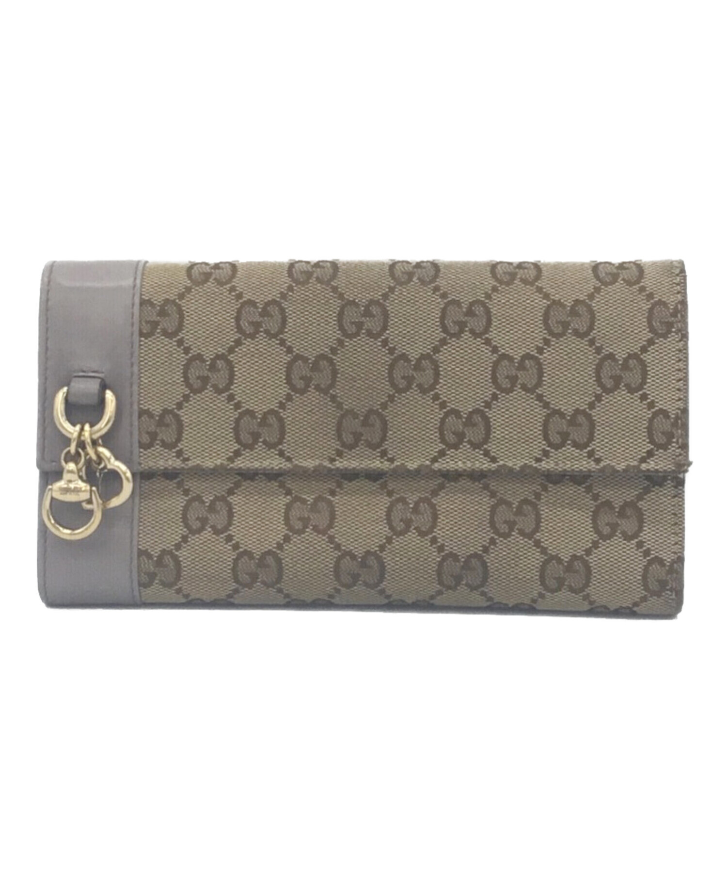 中古・古着通販】GUCCI (グッチ) 長財布 カーキ×パープル｜ブランド 