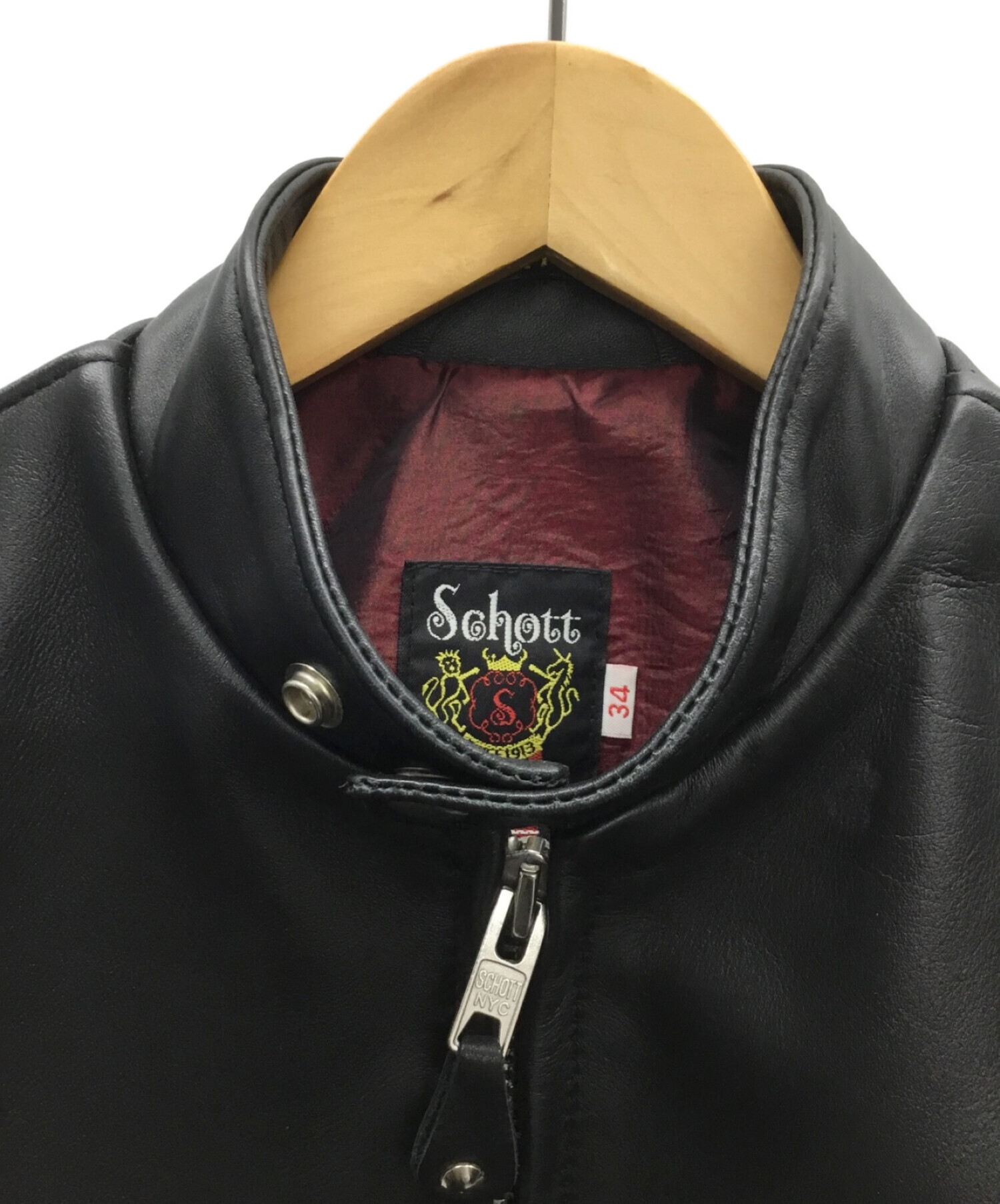 3278☆schott/ショット レザーライダースジャケット 茶 44