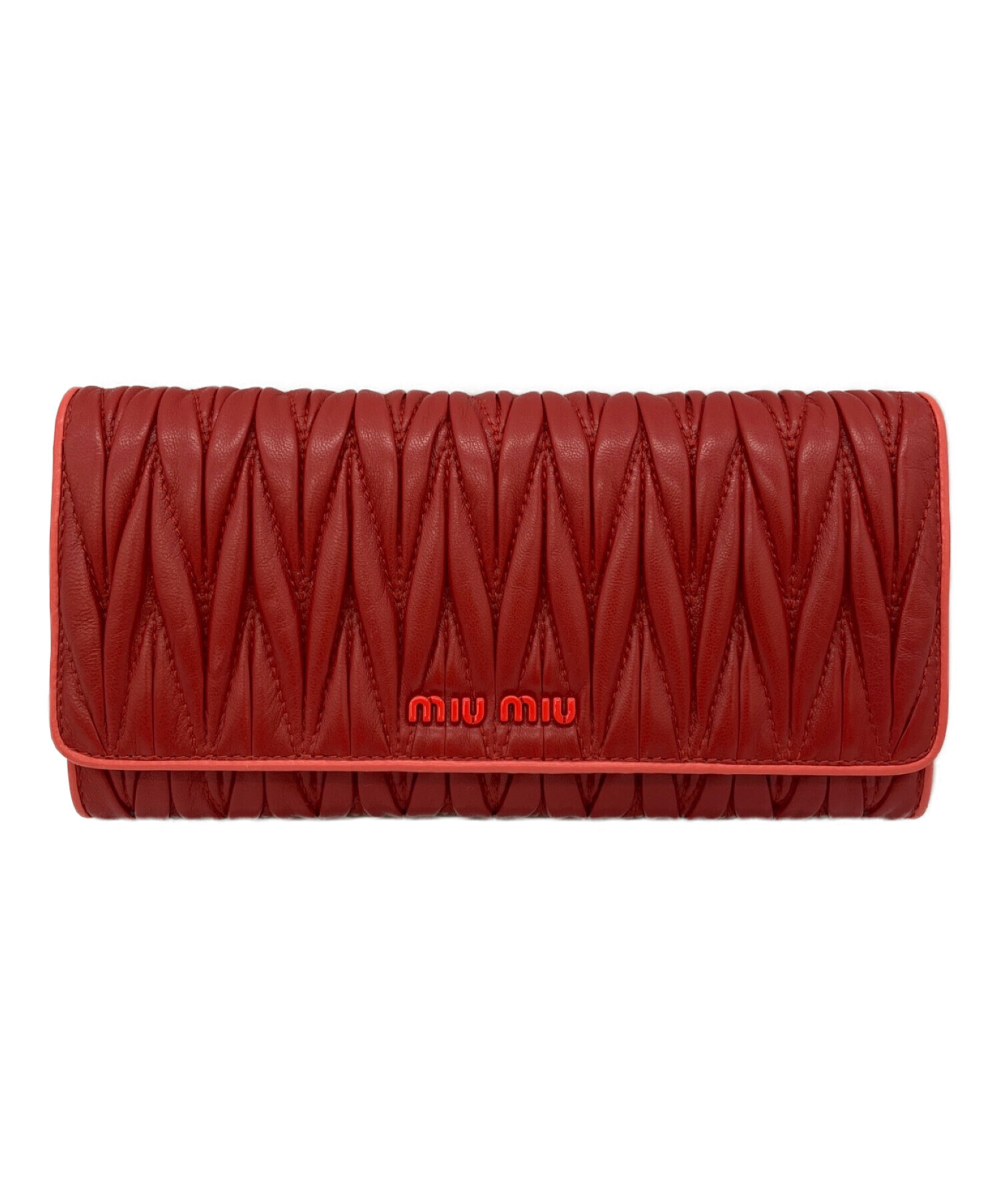 中古・古着通販】MIU MIU (ミュウミュウ) 長財布 レッド｜ブランド