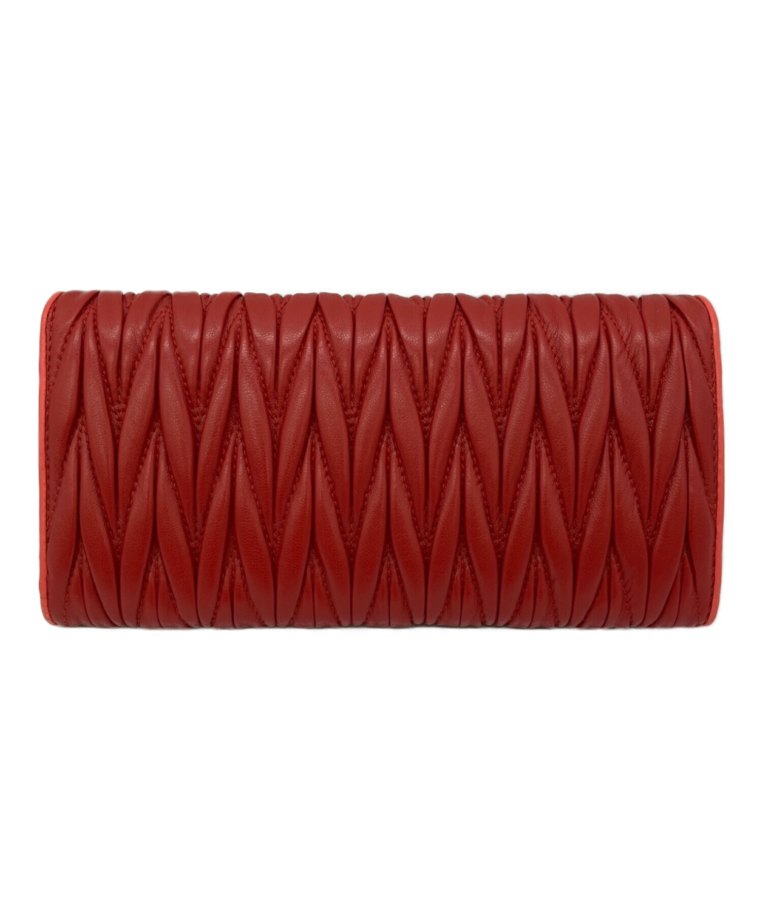 中古・古着通販】MIU MIU (ミュウミュウ) 長財布 レッド｜ブランド