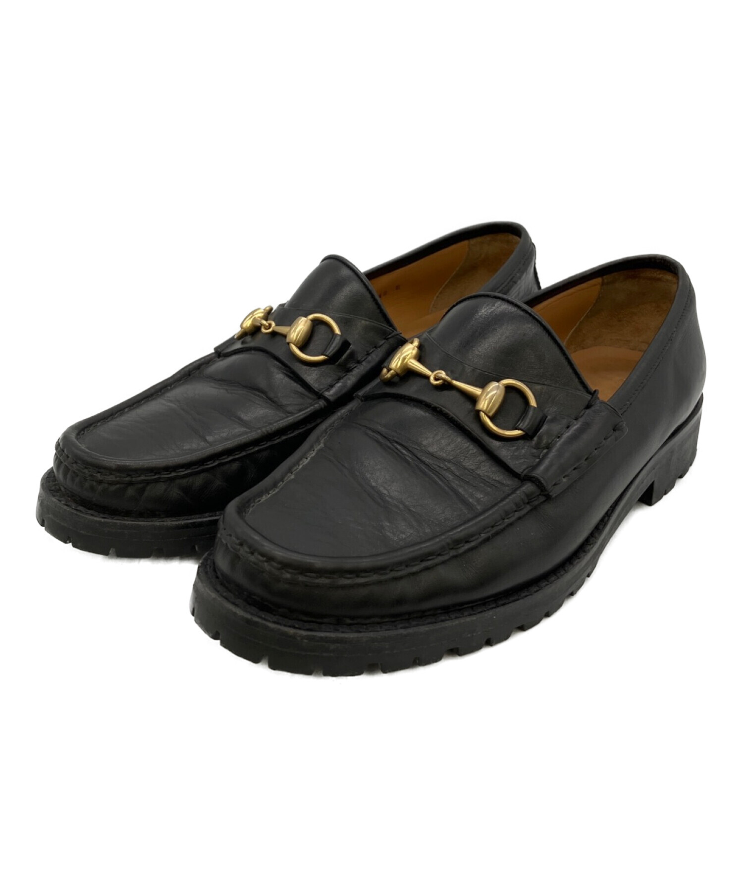 サイファ8637 中古・古着通販】GUCCI (グッチ) ビットローファー ブラック サイズ:42