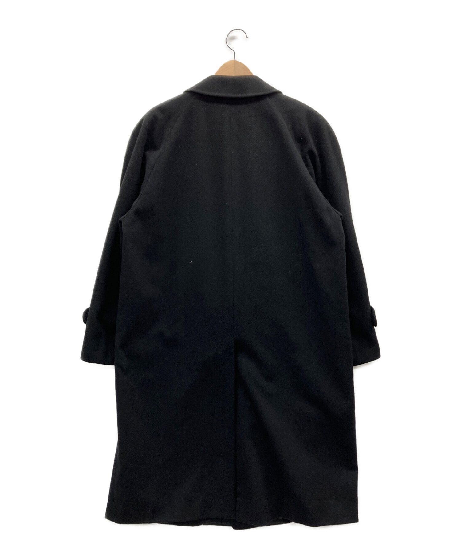 英国 ジョシュア・エリス社 カシミヤ100% コート 黒 希少 カシミヤ100％ ジョシュアエリス Joshua Ellis ロングコート