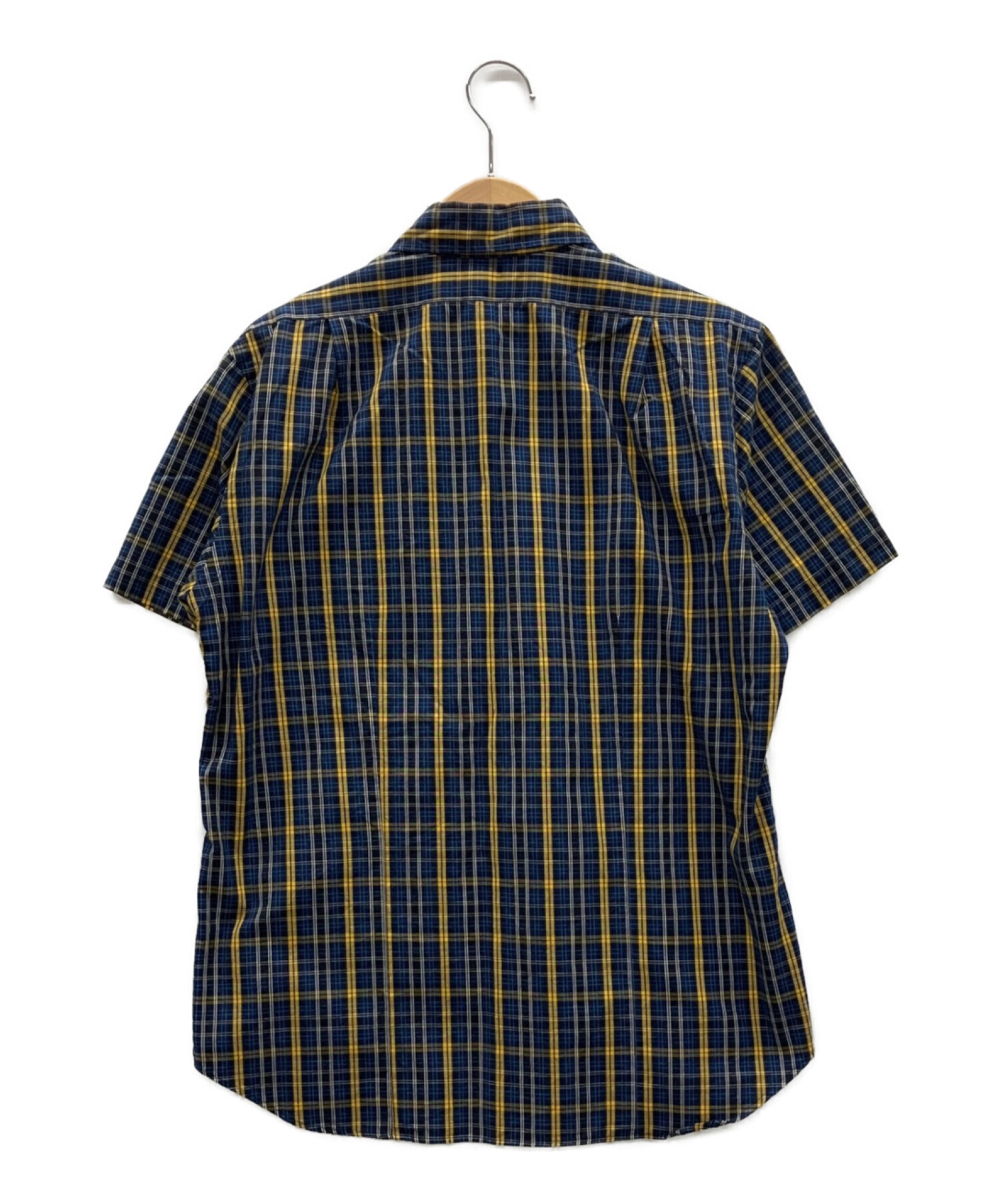 中古・古着通販】BEAMS (ビームス) 半袖シャツ ネイビー×イエロー 