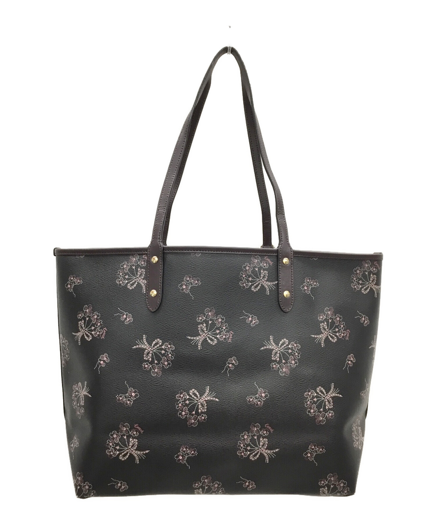 中古・古着通販】COACH (コーチ) リバーシブルトートバッグ ブラック 
