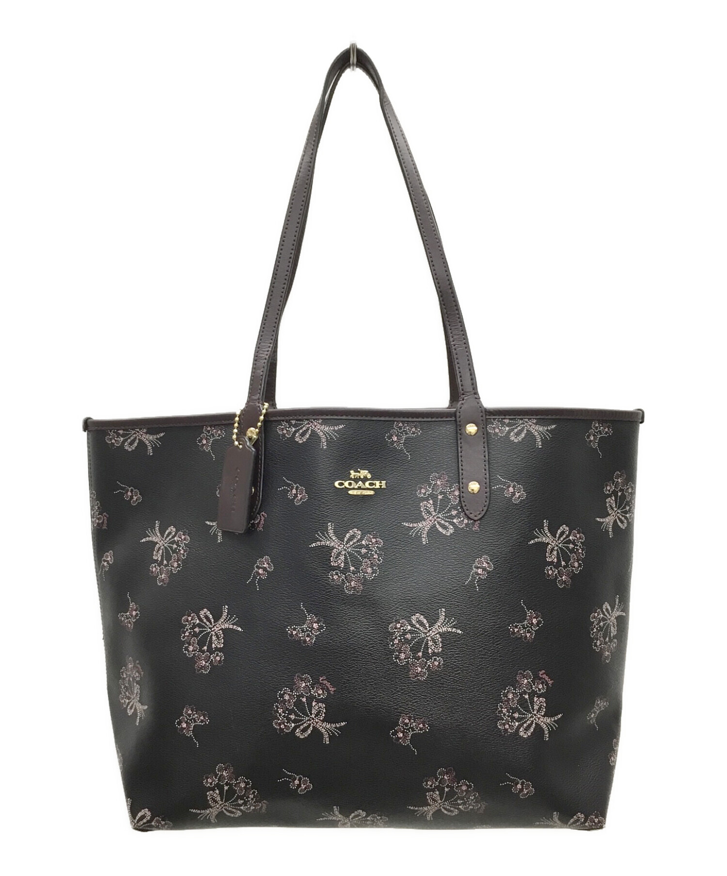 中古・古着通販】COACH (コーチ) リバーシブルトートバッグ ブラック 