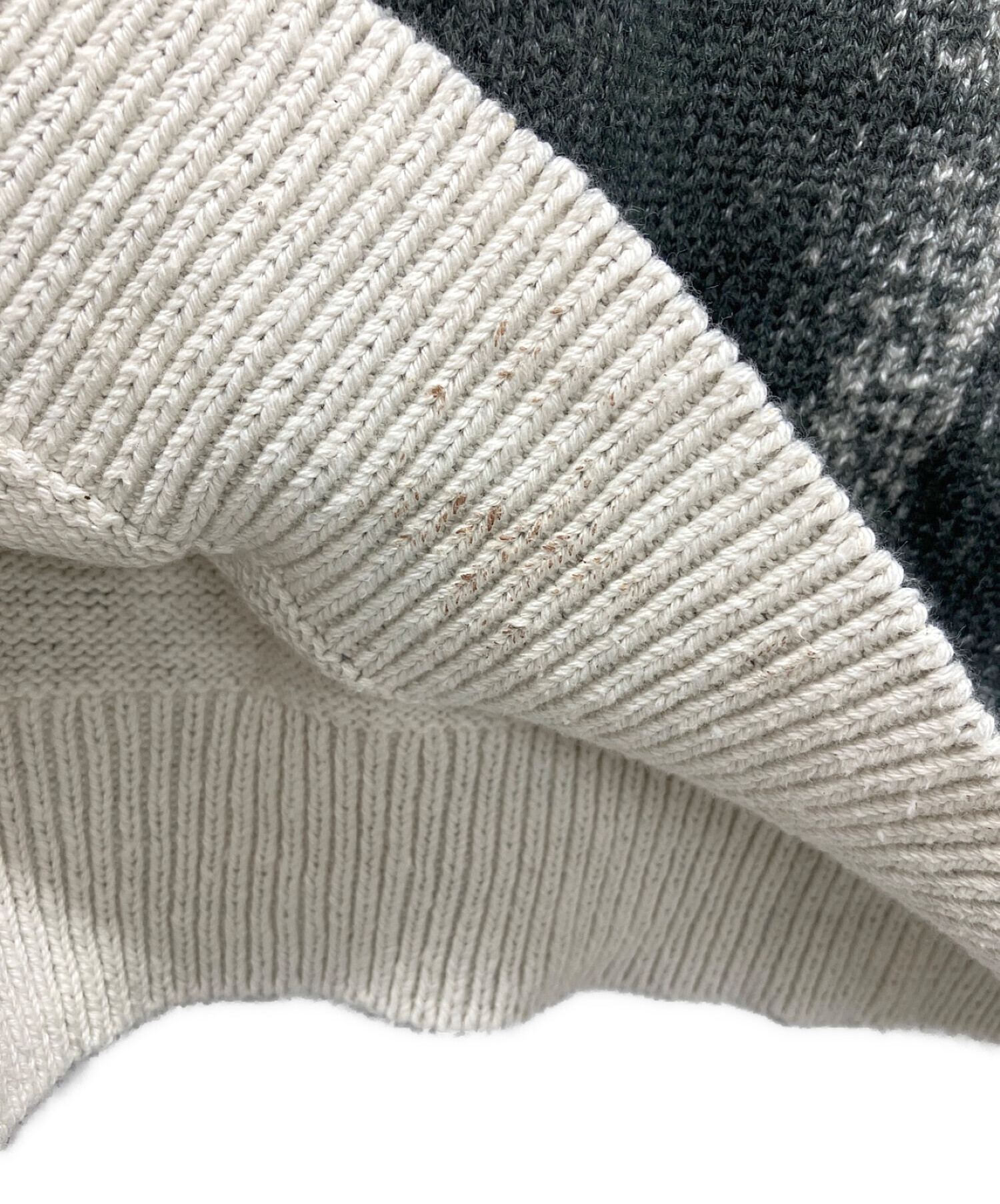 中古・古着通販】YOKE (ヨーク) Printed Cotton Cneck Sweater グレー 
