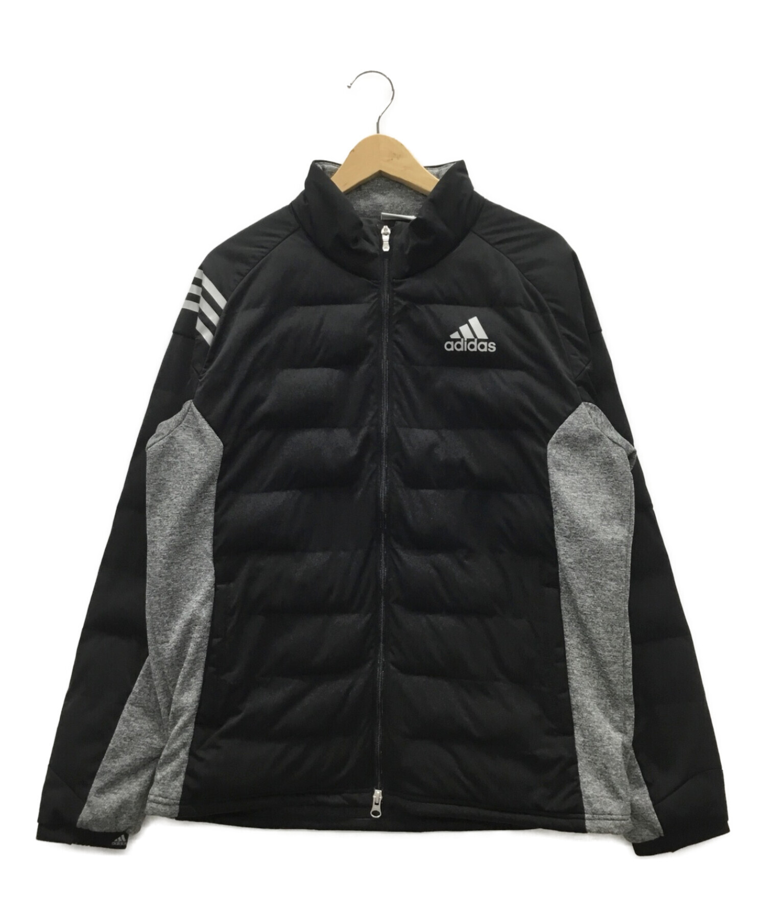 中古・古着通販】adidas (アディダス) 中綿ジャケット ブラック×グレー 