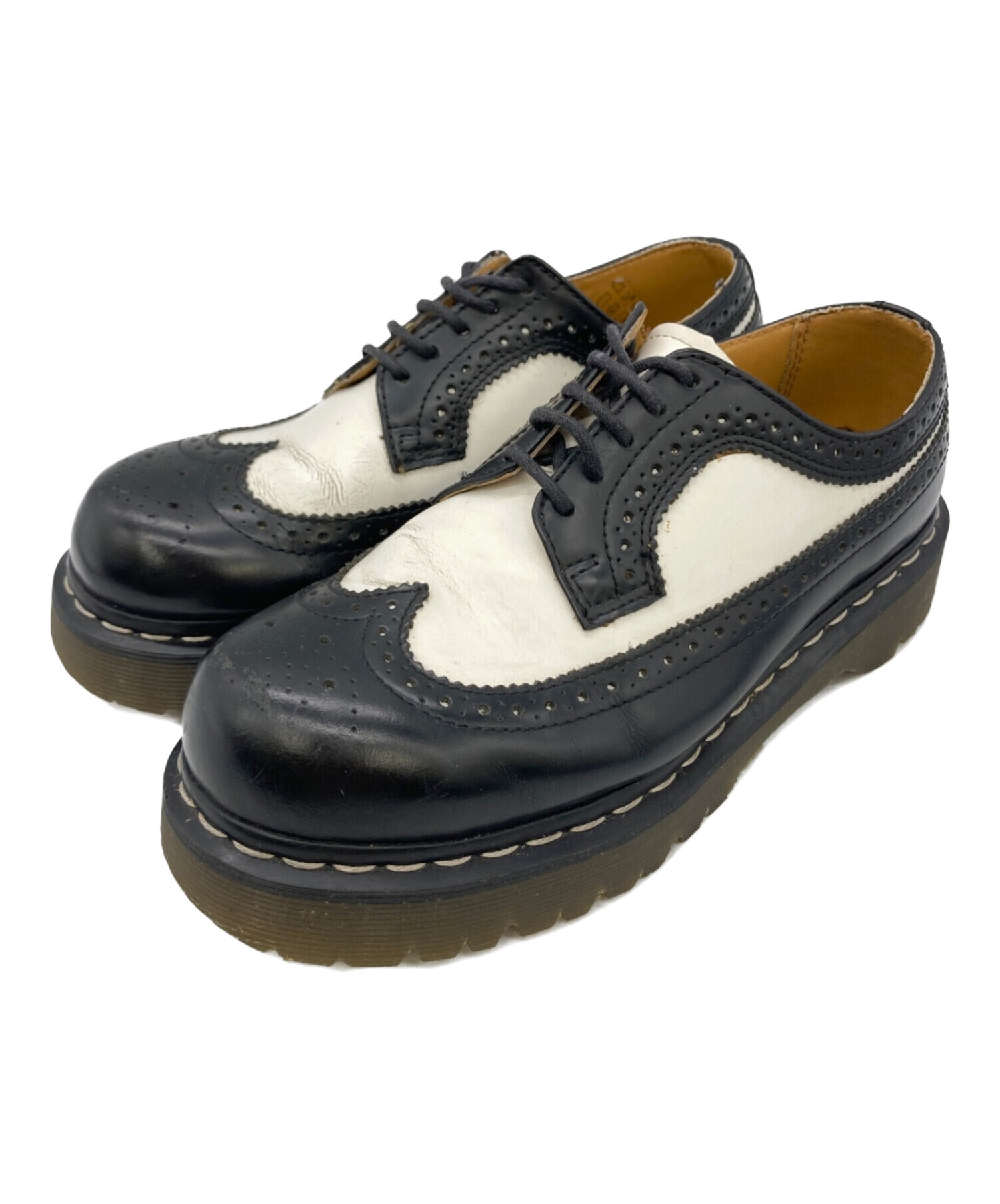 Dr. Martens ブラック/ホワイト ウィングチップ 中古・古着通販】Dr.Martens (ドクターマーチン) ウィングチップ