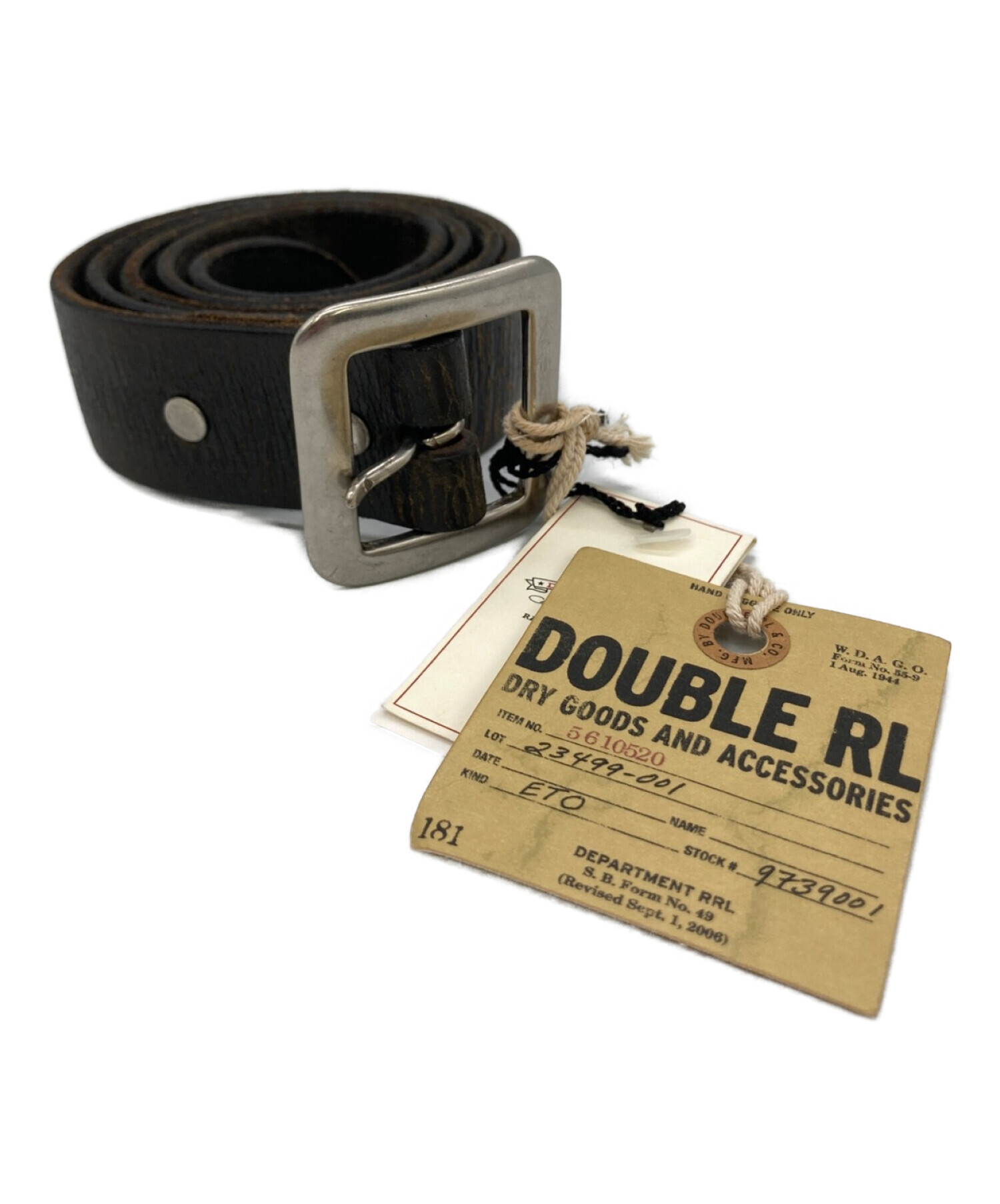 中古・古着通販】RRL (ダブルアールエル) レザーベルト ブラック