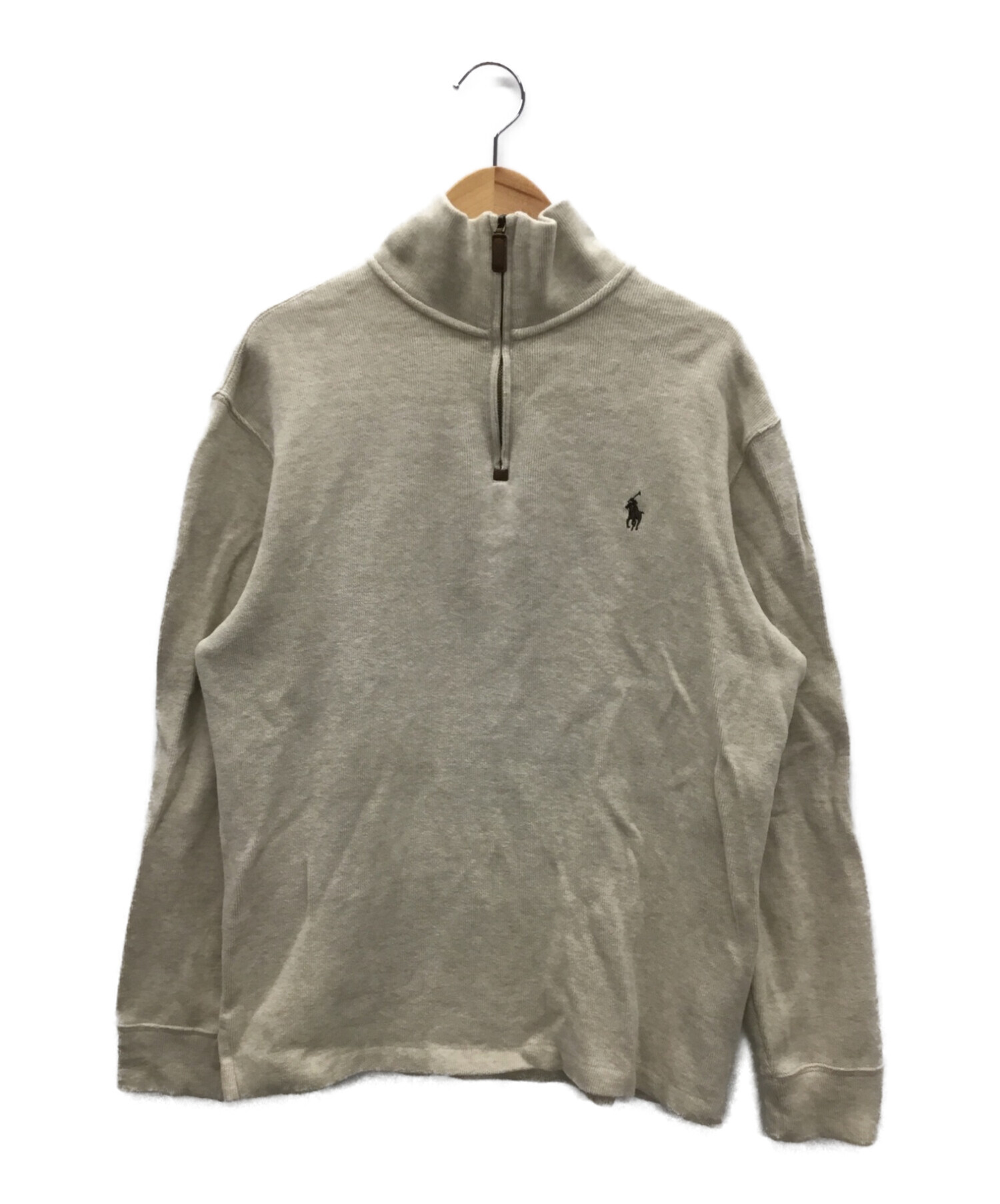ラルフローレン ハーフジップ トレーナー ベージュ Mサイズ ラルフ
