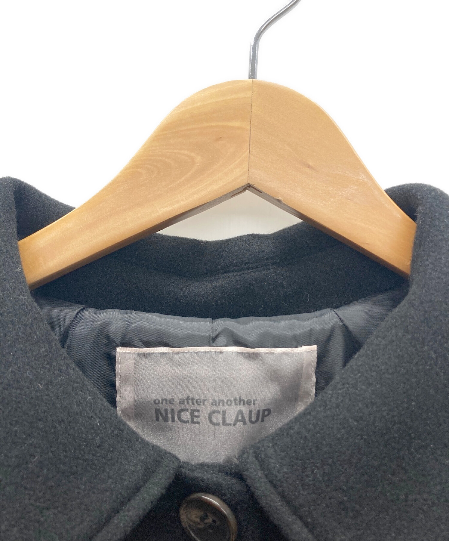 中古・古着通販】NICE CLAUP (ナイスクラップ) ロングコート ブラック 