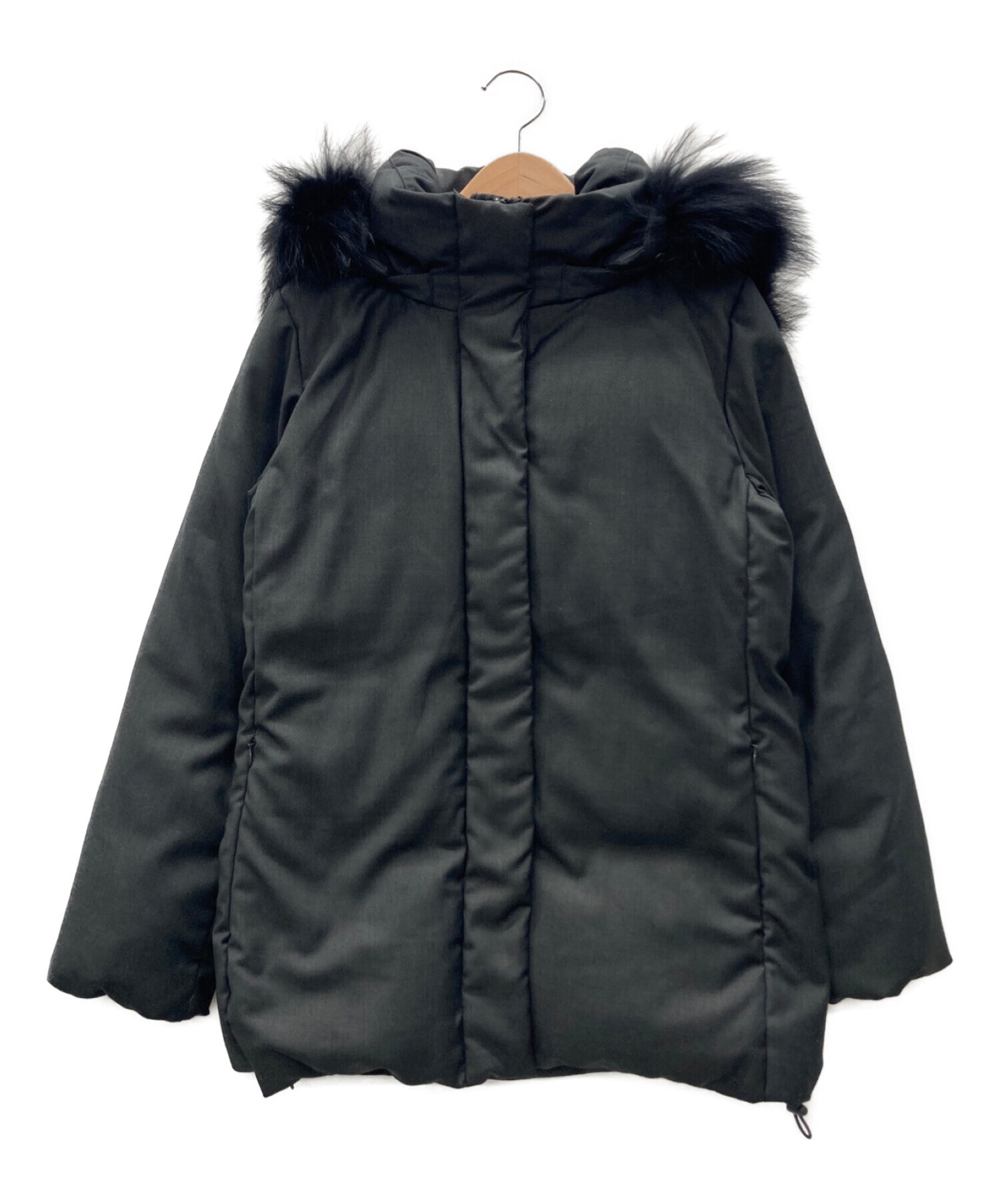 美品✨️INED イネド ダウンコート ロング ファー付 3way ブラック 9 INED（イネド） ダウンコート ダウンジャケット フェイクファーフード