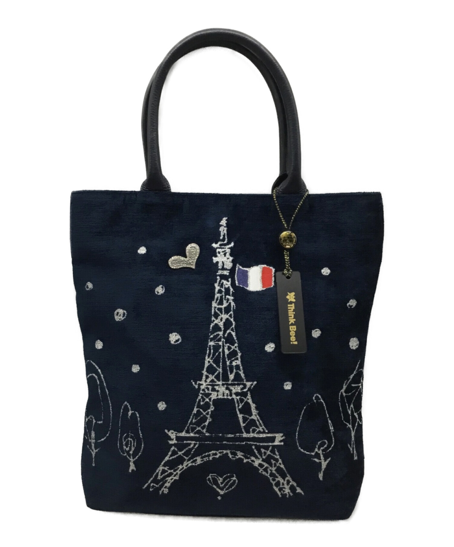 未使用 Think Bee! カゴバッグ トートバッグ ハートデザイン ベージュ 新品未使用品 Think Bee! ハートデザイン かごバッグ ベージュ色