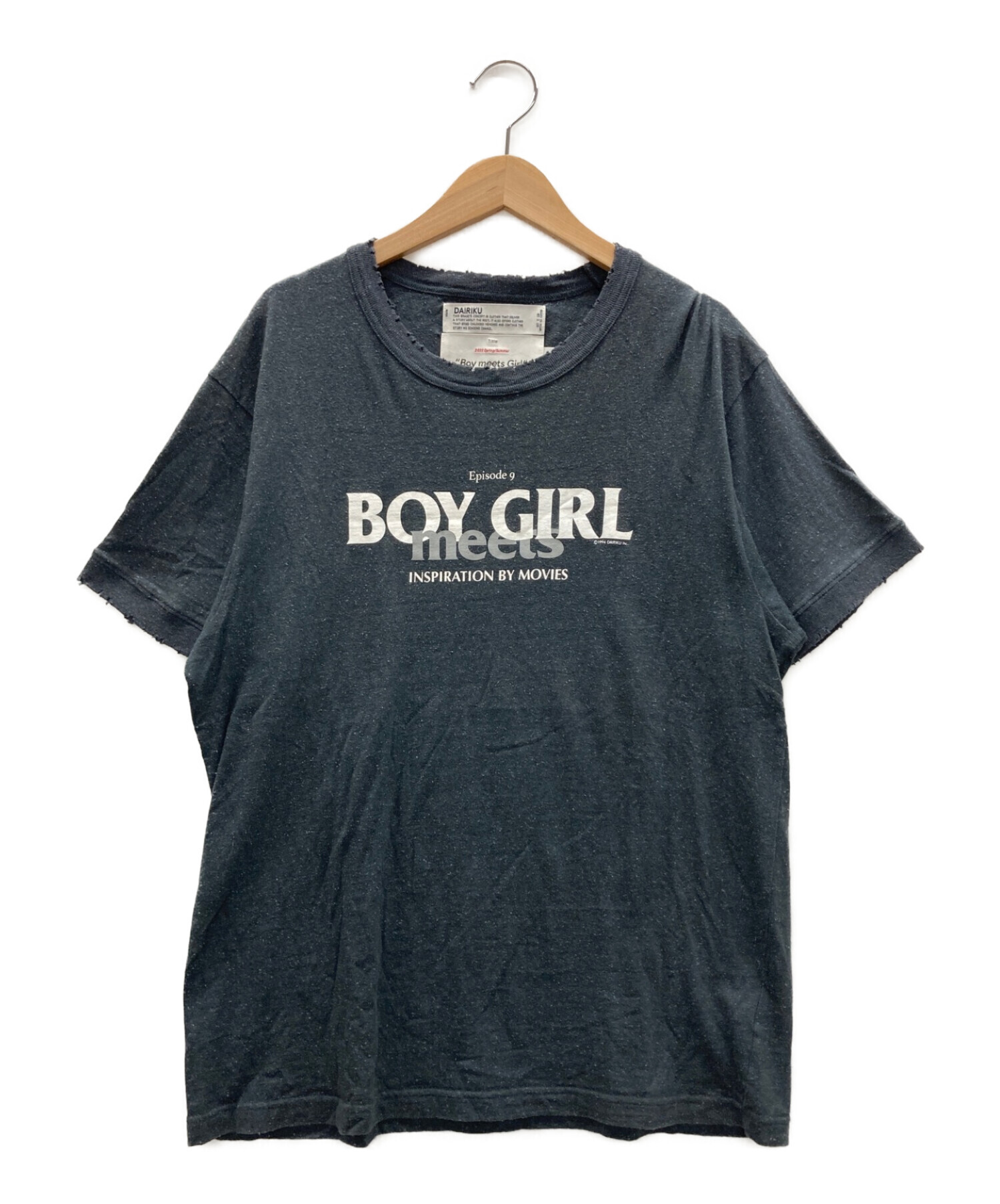 DAIRIKU ダイリク Tシャツ・カットソー メンズ 【古着】【中古】 中古・古着通販】DAIRIKU (ダイリク) Tシャツ ブラック サイズ:L