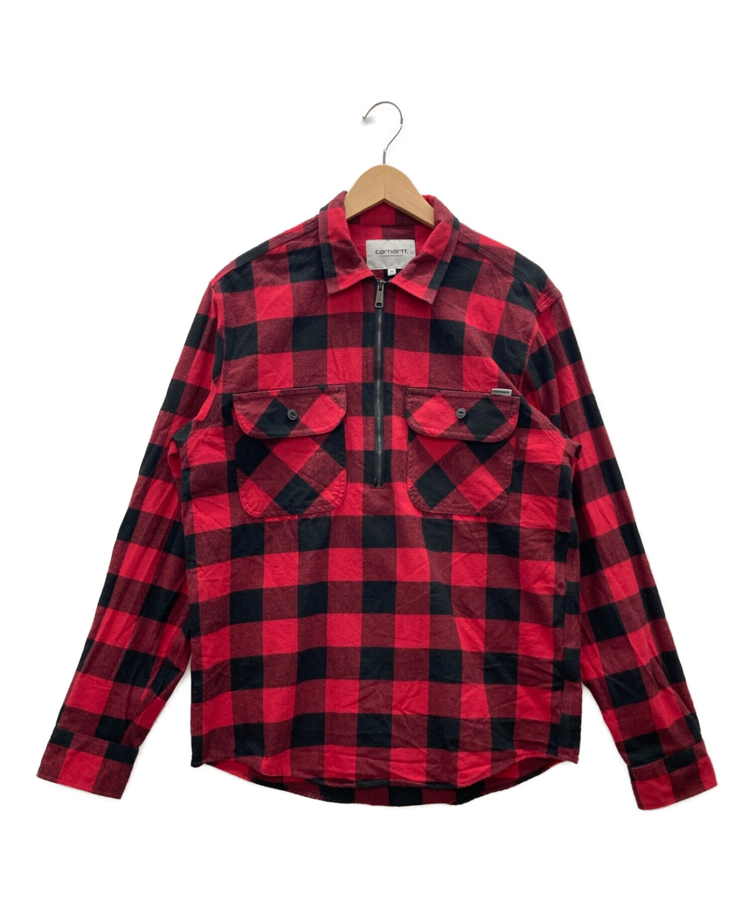 中古・古着通販】CarHartt (カーハート) ハーフジップシャツ レッド 